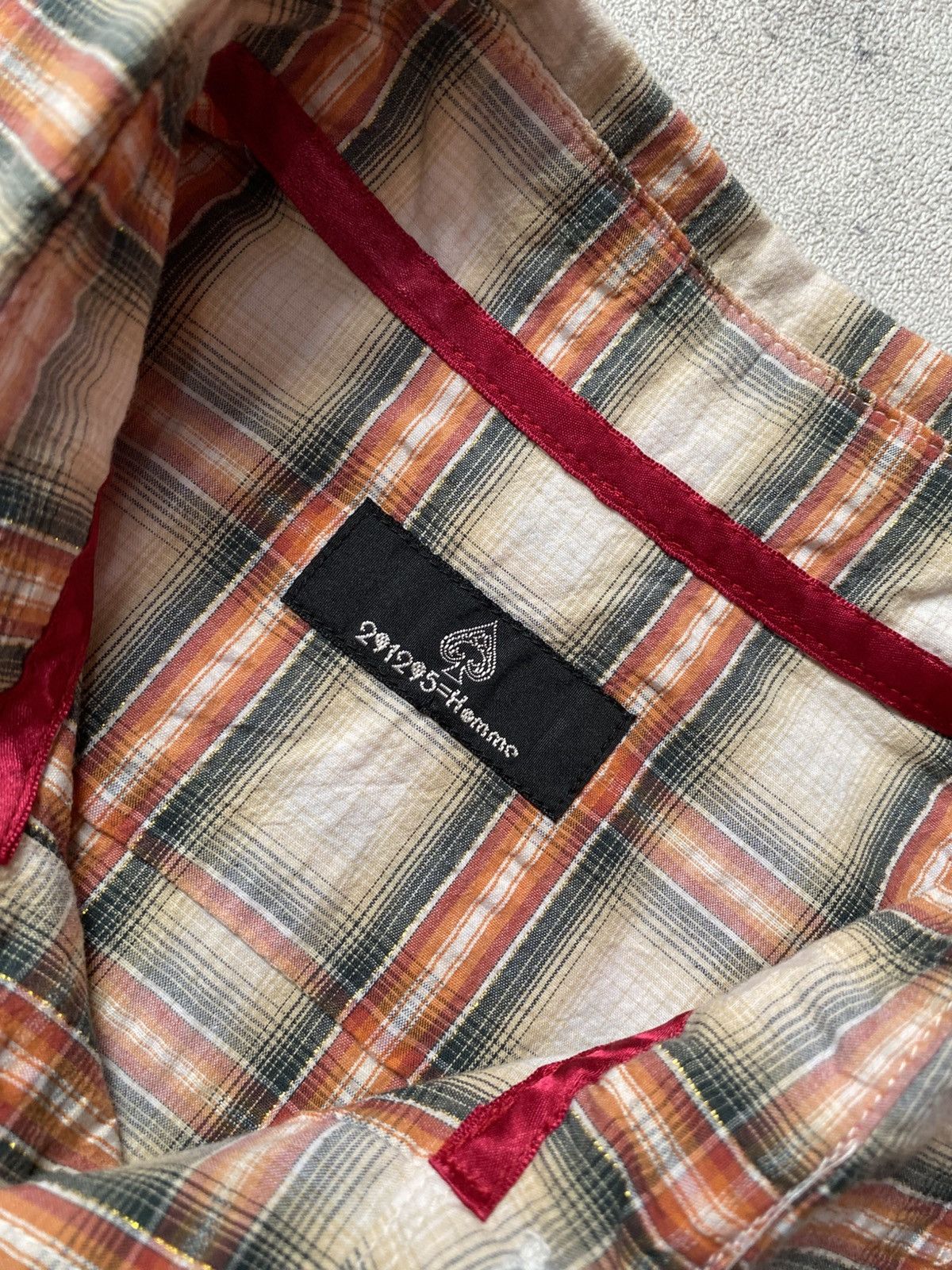 291295=Homme 291295 HOMME Plaid Shirt Button Size US M / EU 48-50 / 2 - 9 Thumbnail