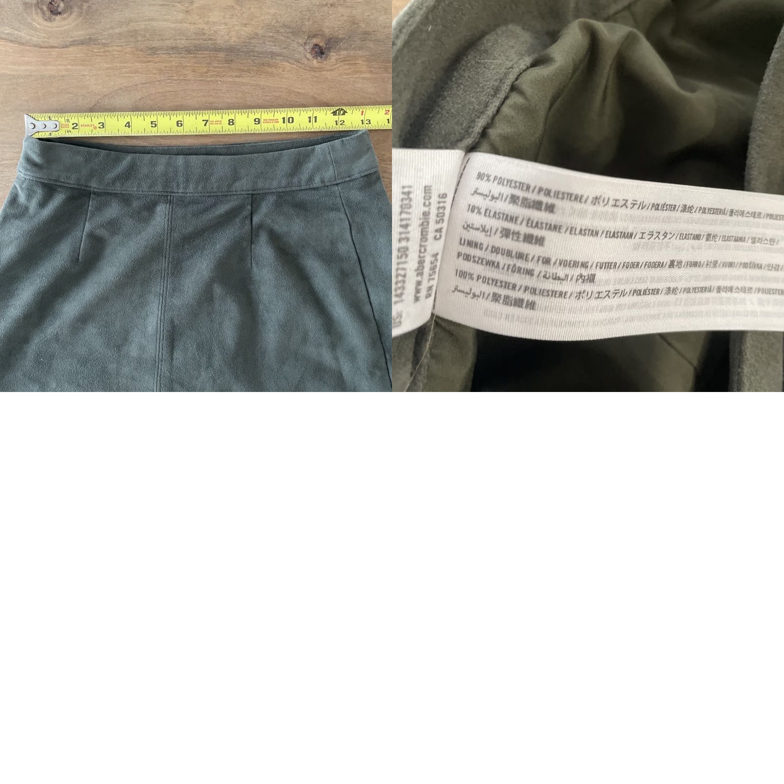 Abercrombie & Fitch Abercrombie & Fitch Skirt Women’s 0 Mini Velvet Suede 90s Green Velour Y2K Vintage Vtg Distinctive Pattern Solid Zipper Size 25" / US 0 / IT 36 - 8 Thumbnail
