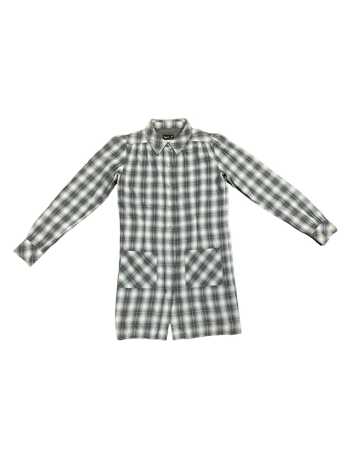 agnes b. Agnes B. Vintage 90s Shadow Plaid Blouse Size M / US 6-8 / IT 42-44 - 8 Thumbnail