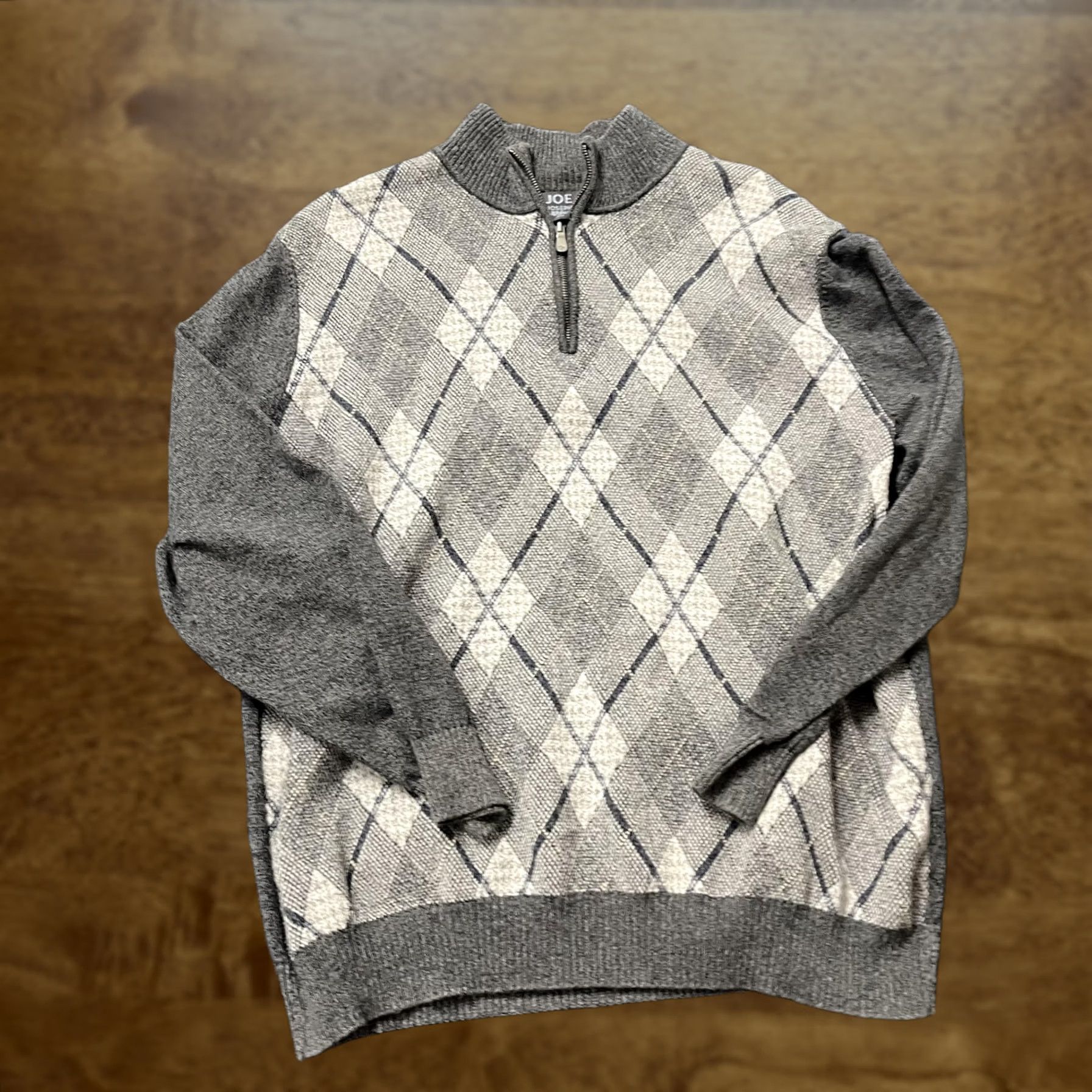 Joseph Abboud VINTAGE? No. Joe Joseph Abboud Sweater Mens XL Gray Argyle Quarter Zip Cotton Knit Pullover Size US XL / EU 56 / 4 - 1 Thumbnail