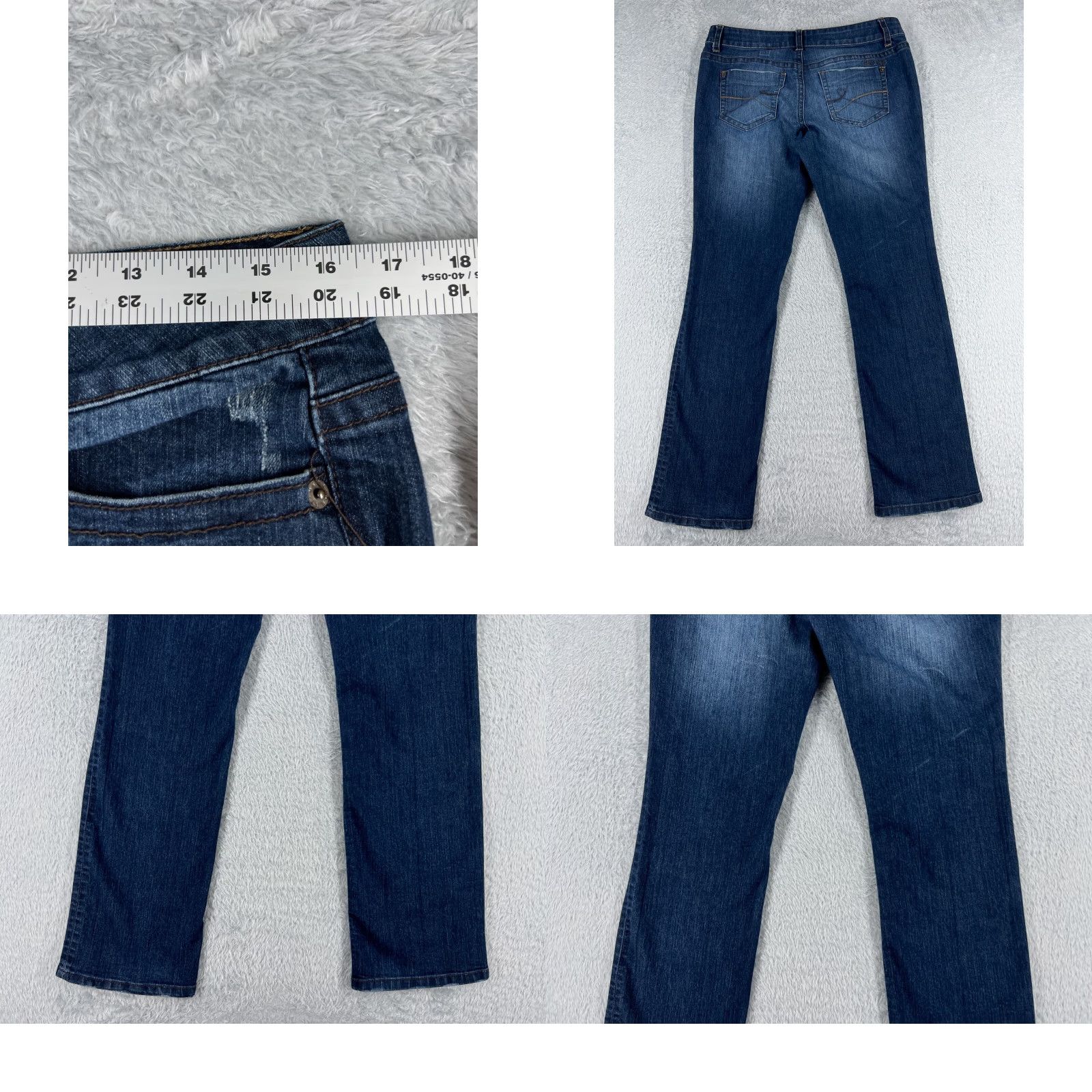 DKNY DKNY Jeans Women's 8 Blue Denim Bootcut Mid Wash Distressed Cotton 32x31 Pants Womens Jeans Bootcut Denim Blue 90s Modern Size 30" / US 8 / IT 44 - 9 Thumbnail