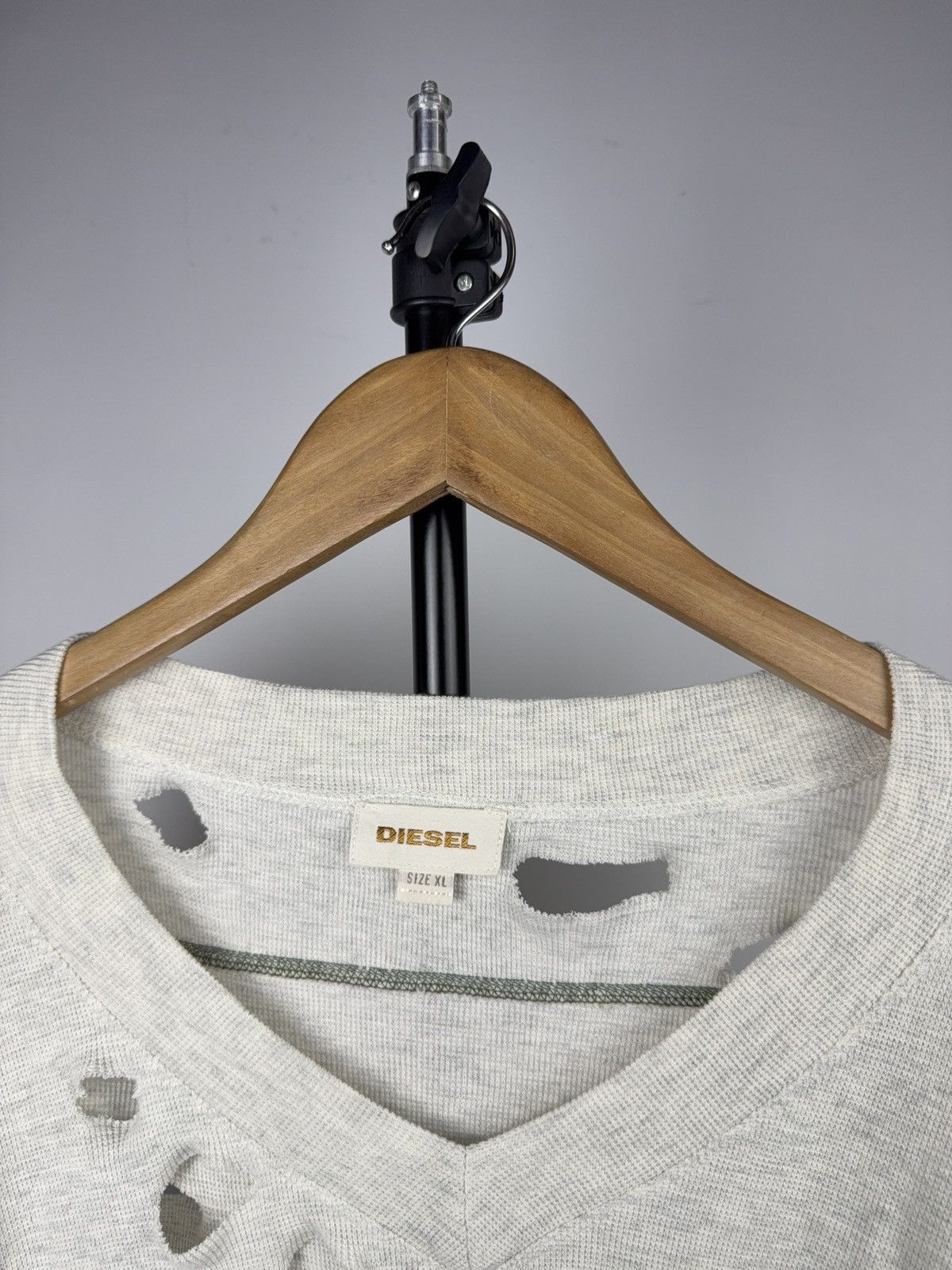 Diesel Diesel Y2K Avant Garde Distressed Thermal V-Neck Longsleeve Size US L / EU 52-54 / 3 - 3 Thumbnail