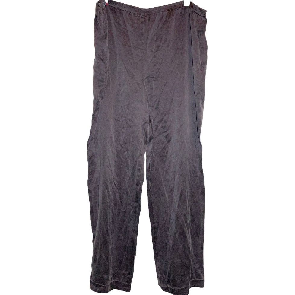 Other Eileen Fisher 100% Silk Crepe Pants Ankle Wide Leg Pewter S Size 28" / US 6 / IT 42 - 2 Thumbnail