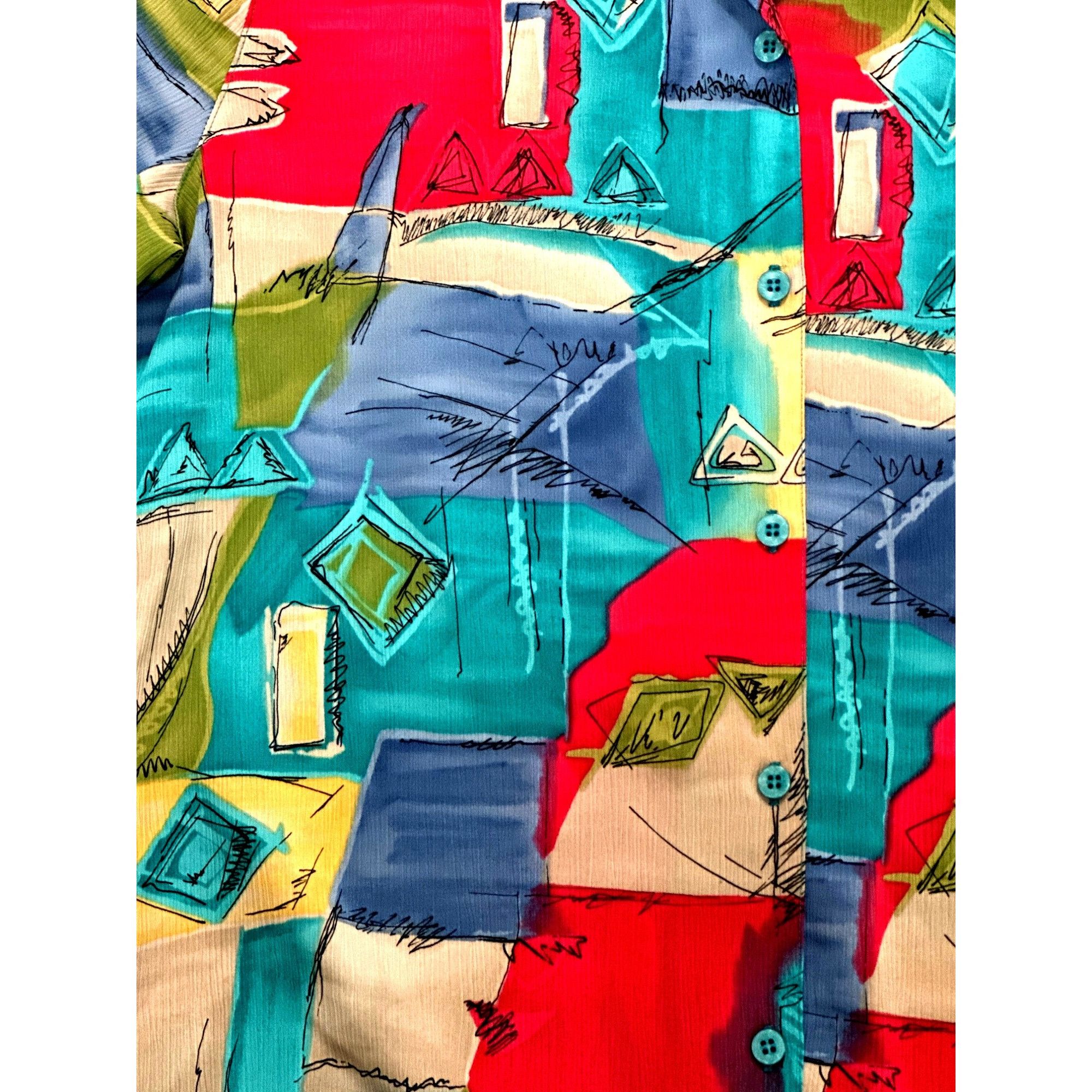 Other Alfred Dunner 12 Abstract Print Shirt Boldwear Retro Colorbl Size XL / US 12-14 / IT 48-50 - 13 Thumbnail