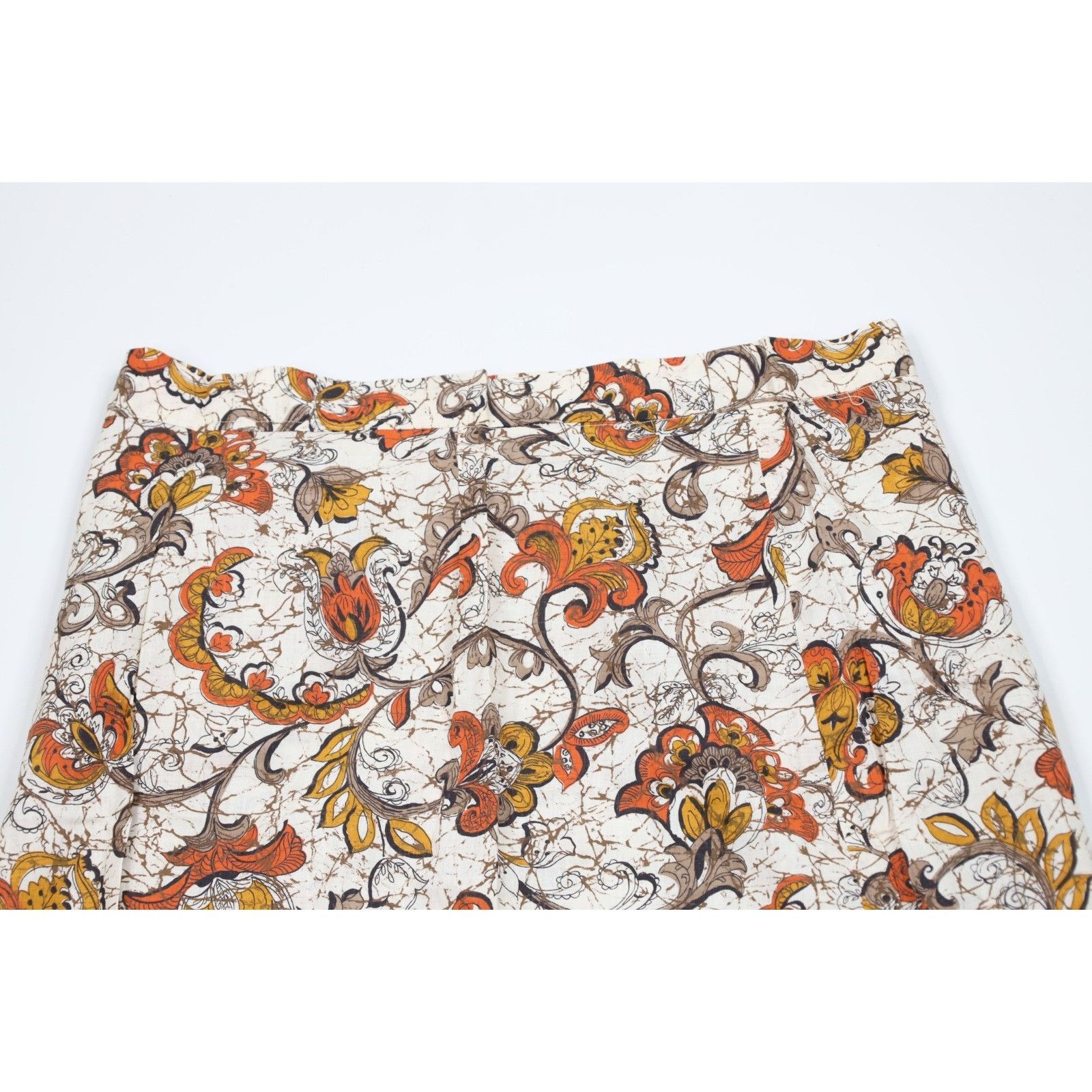 Vintage Vintage 60s 70s Barkcloth Bark Cloth Paisley Flower Skirt Size 25" / US 0 / IT 36 - 8 Thumbnail