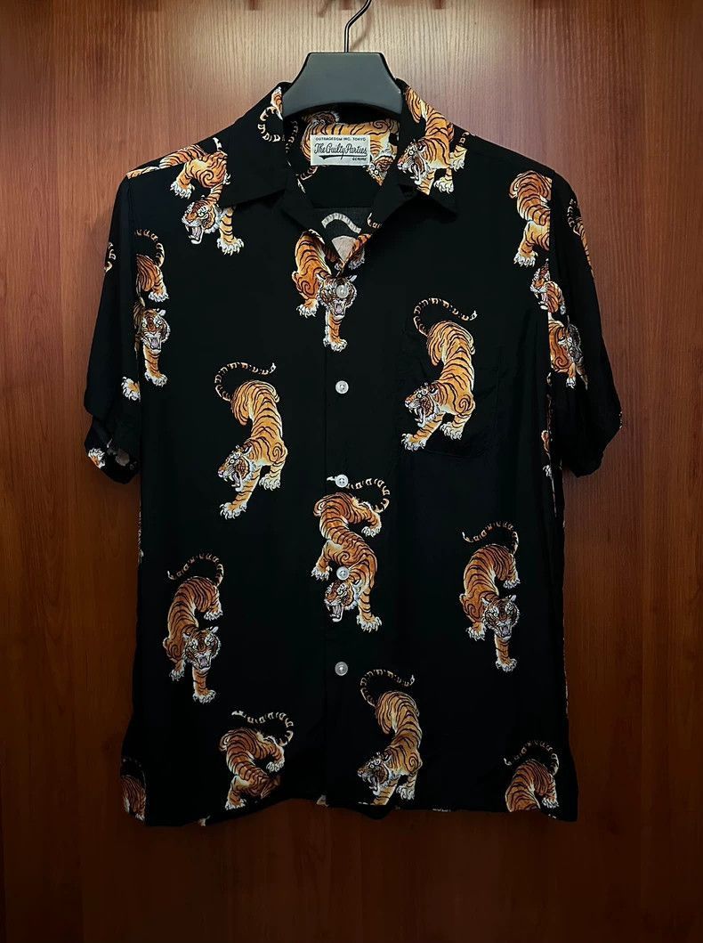 Japanese Brand Wacko Maria Black Tiger Short Sleeve Shirt-2508 Size US M / EU 48-50 / 2 - 2 Thumbnail