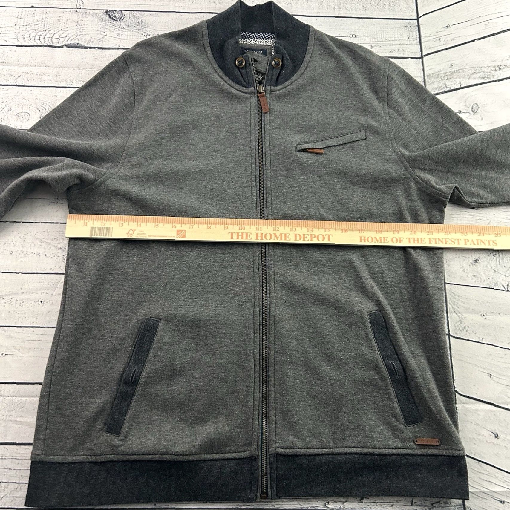 Ted Baker TED BAKER Full Zip Jacket Men XL Gray - Jacket, Full Zip, Gray, Ted Baker, Men, XL, Full Zip, Jacket Size US XL / EU 56 / 4 - 4 Thumbnail