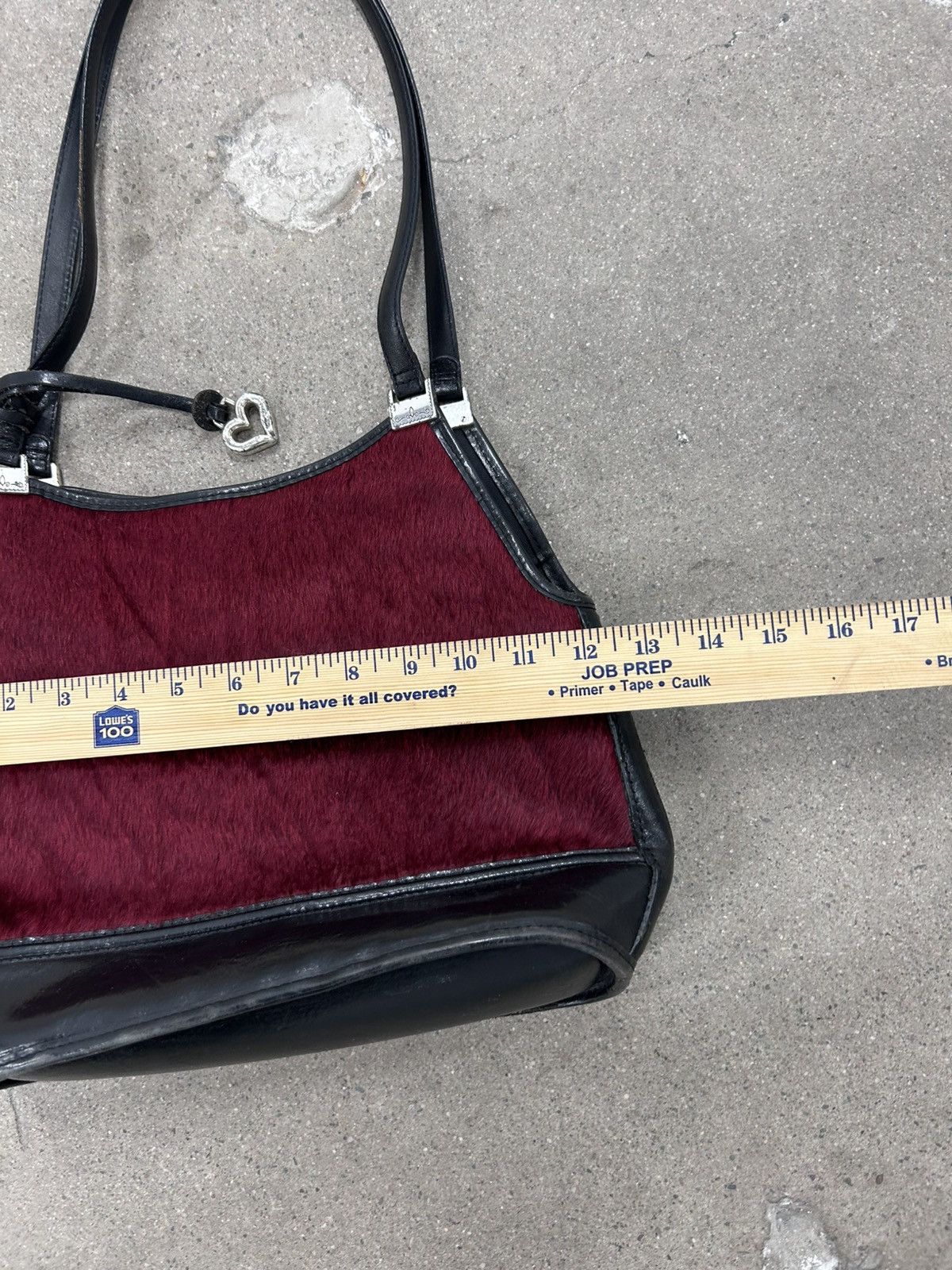 Brighton Vintage Brighton Bucket Bag Wine Red Black Leather Calf Bag Size ONE SIZE - 8 Thumbnail