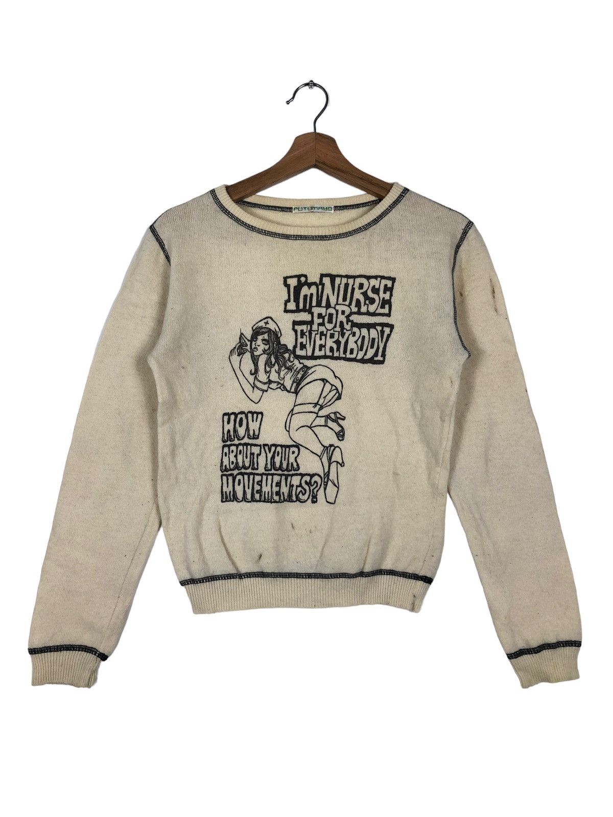 🔥Putumayo Hysteric Glamour Cropped Knit Sweatshirt Big Logo