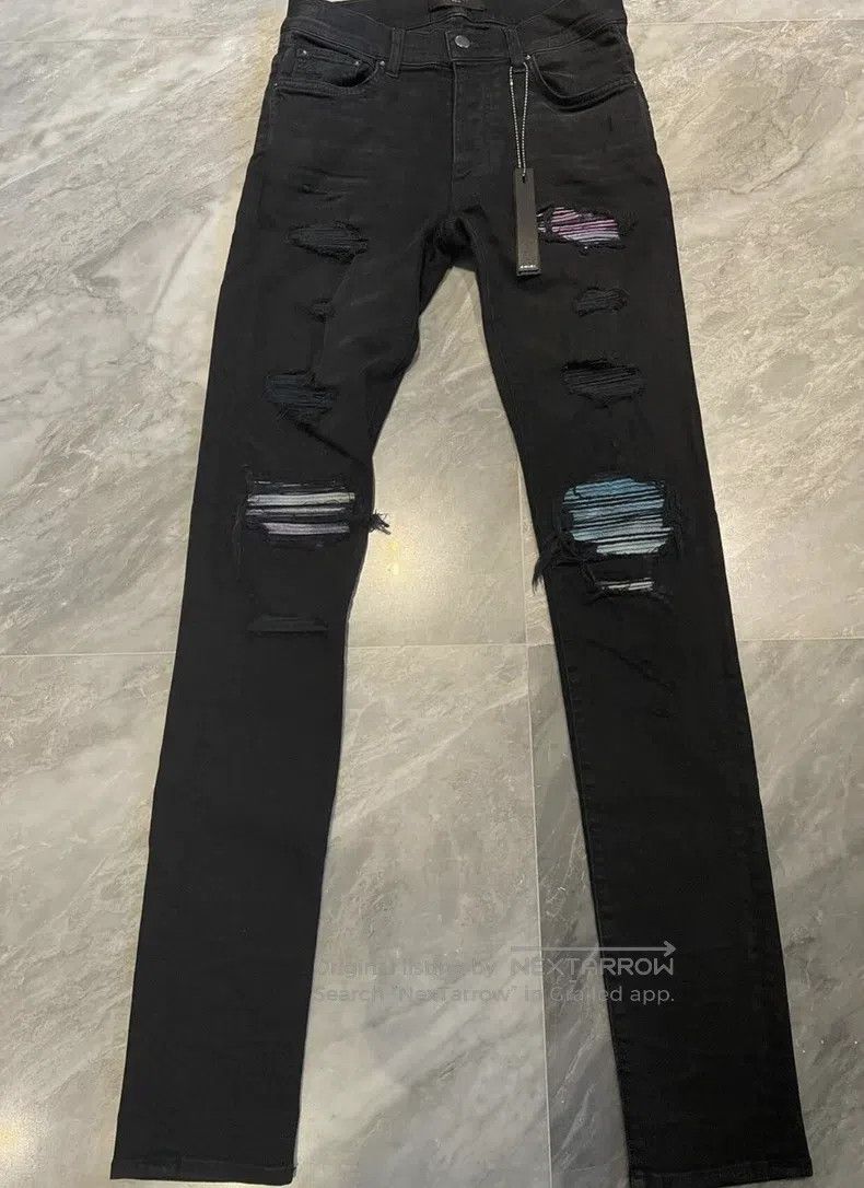 Amiri Amiri Classic Rainbow Patchwork Black Jeans, Size 30 Size US 30 / EU 46 - 1 Thumbnail