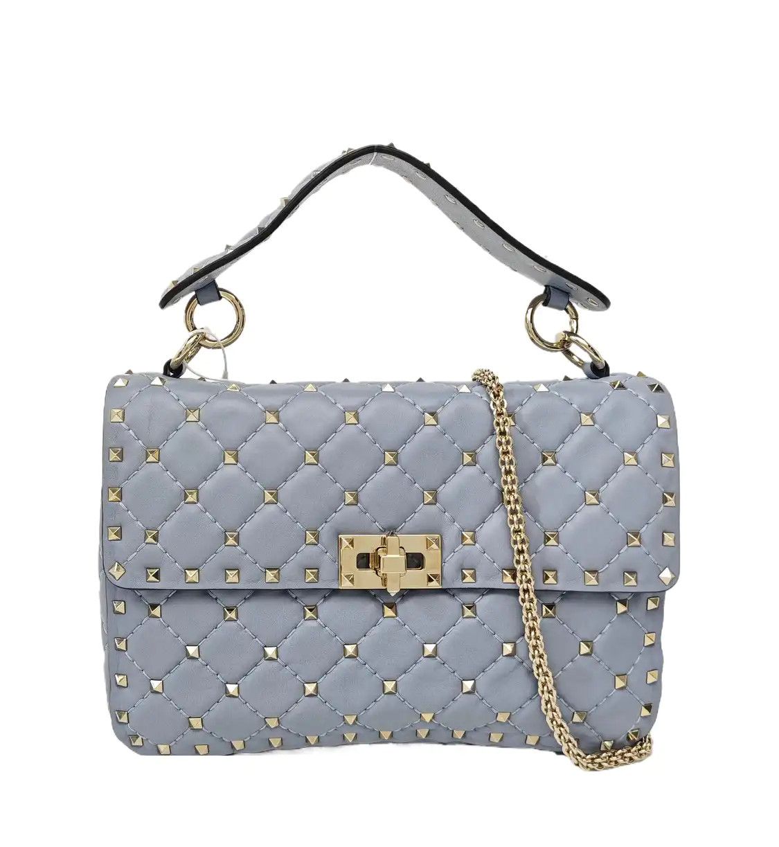 Valentino VALENTINO Spike Up light bluesheepskin stud quilted shoulder bag handbag crossbo Size ONE SIZE - 1 Thumbnail