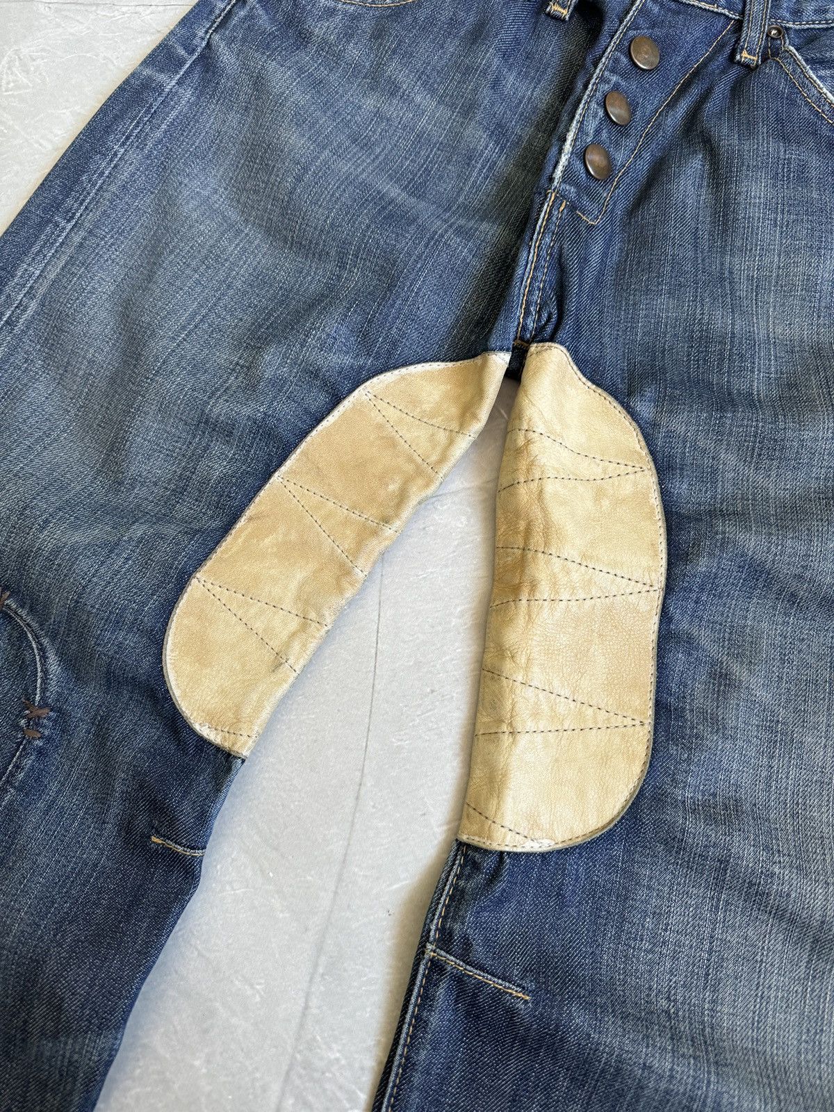 Replay VTG Y2k Replay Denim Leather Baggy Jeans Distressed if6was9 Size US 29 - 8 Thumbnail