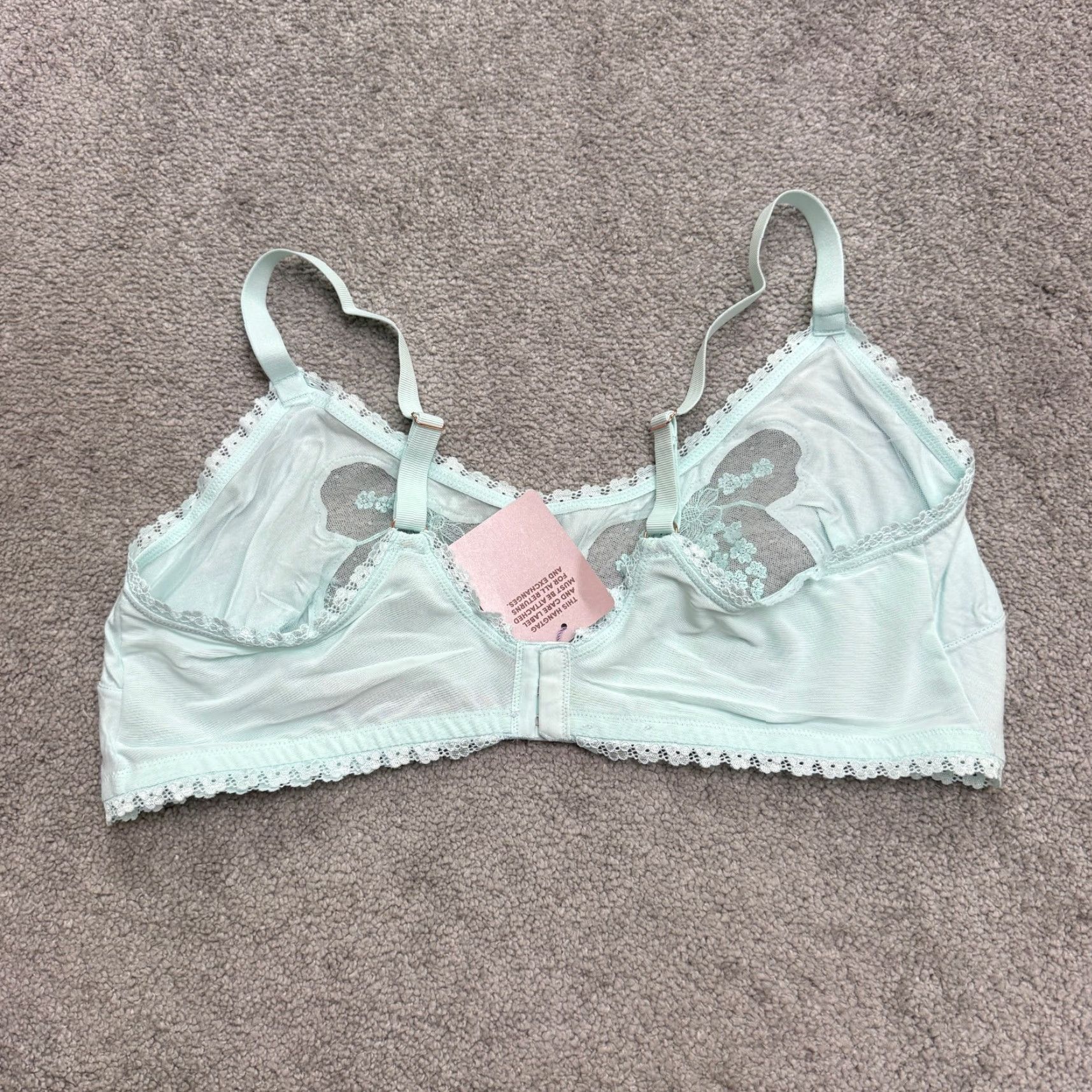 Vintage Savage Fenty By Rihanna Bralette Curvy 3X Seashell Blue Lace NWT Size ONE SIZE - 3 Thumbnail