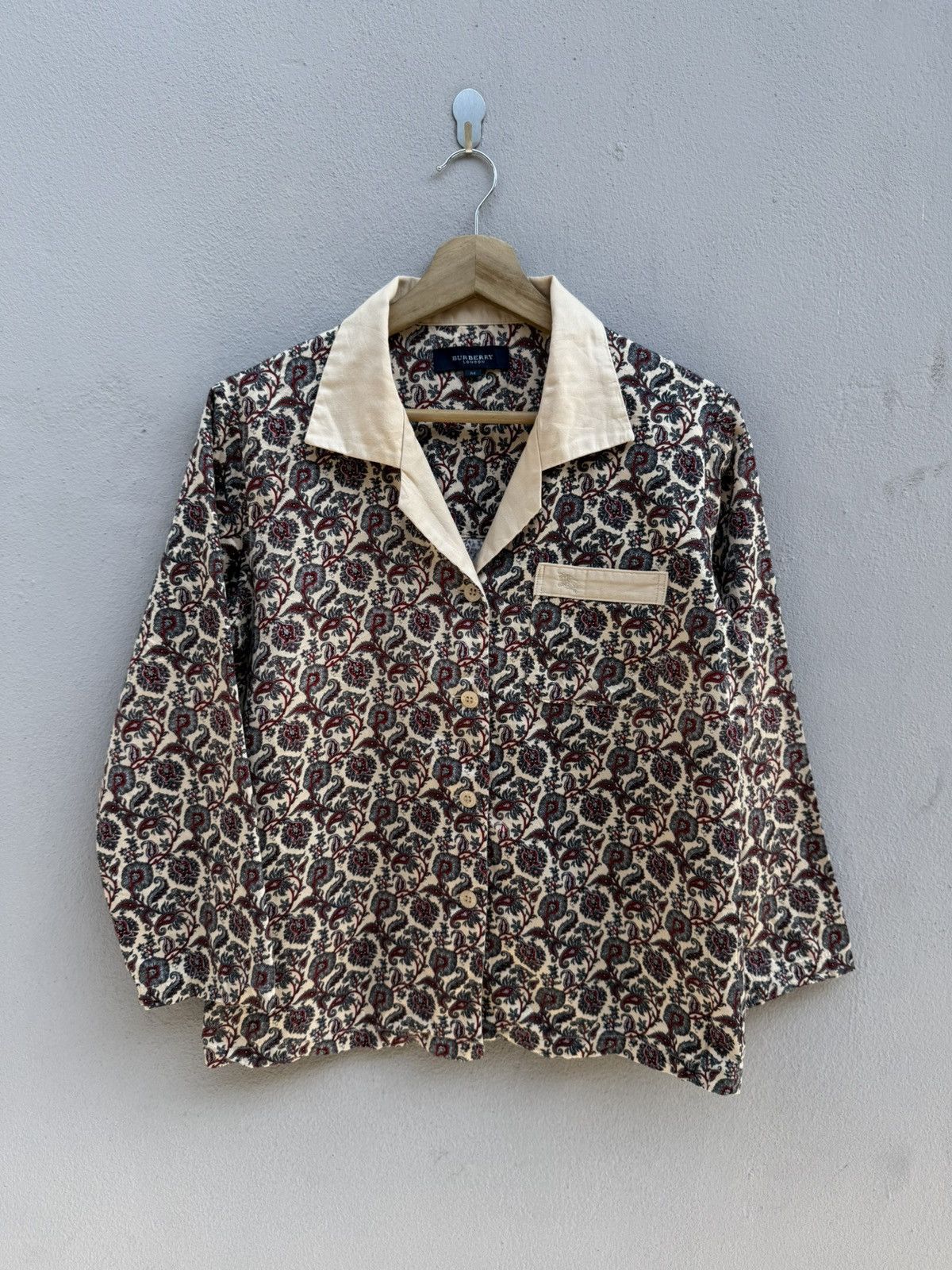 Burberry BURBERRY London AOP Paisley Design Open Collar Shirt Size S / US 4 / IT 40 - 1 Thumbnail