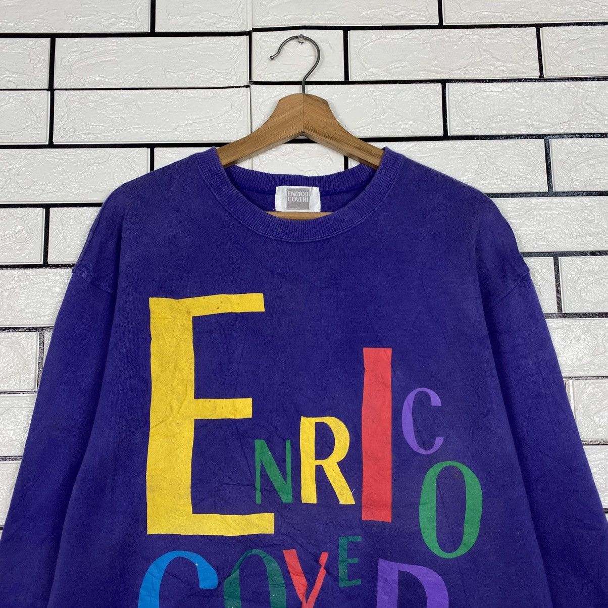 Enrico Coveri 📌Vintage Sweatshirt Crewneck Enrico Coveri Embroidery Size US L / EU 52-54 / 3 - 4 Thumbnail