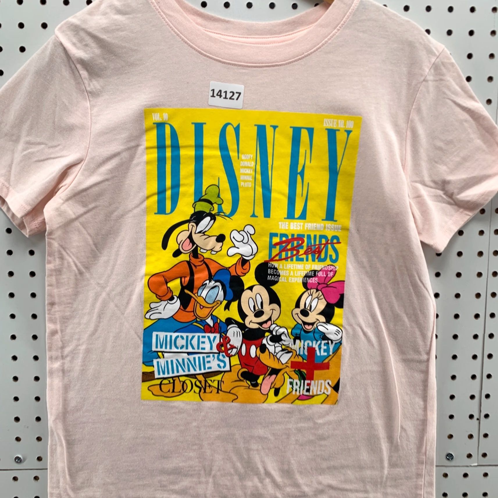 Disney Disney Women's T-Shirt Pink Mickey Mouse and Friends Crew Neck Short Sleeve Medium M Modern Cotton Blend Shirt Size 36" / US 14 / IT 50 - 6 Thumbnail