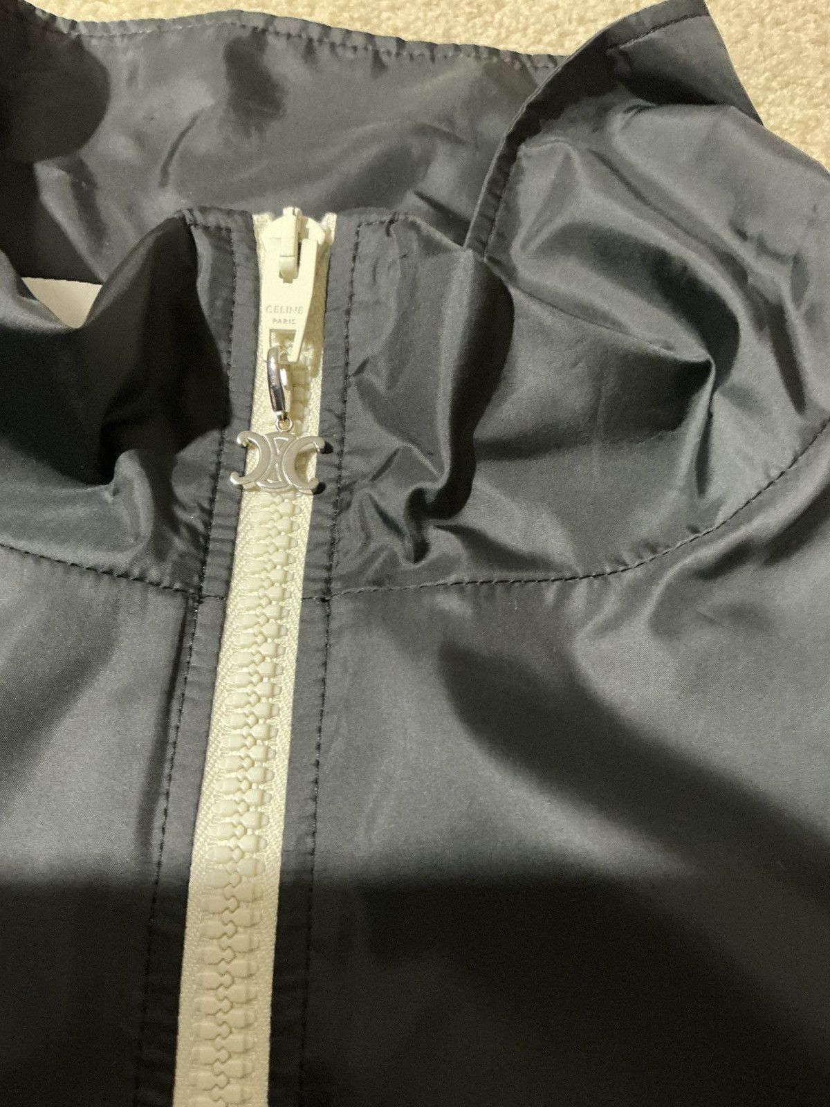 Celine Size XL - Celine Gray Color Block Logo Nylon Track Jacket Size US XL / EU 56 / 4 - 6 Thumbnail