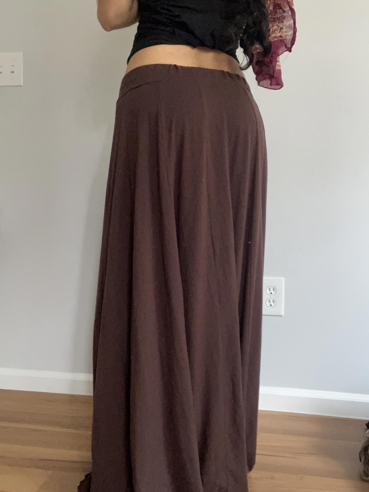 Cartoon Network Women’s low rise brown flowy long skirt Size 32" / US 10 / IT 46 - 3 Thumbnail