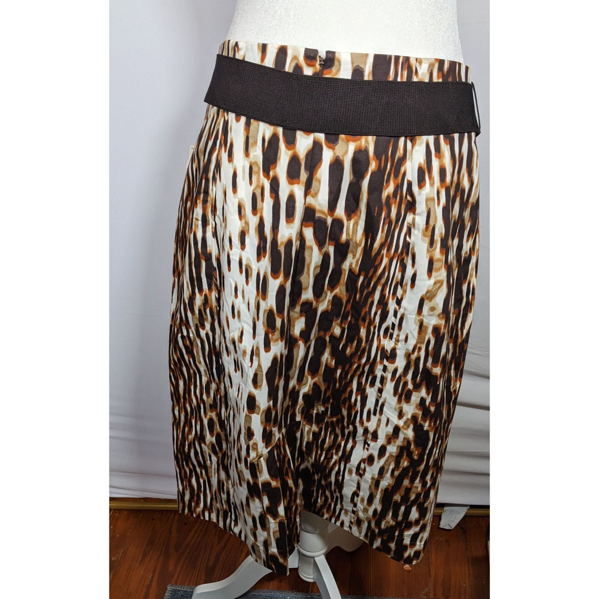 Worthington Worthington Brown Abstract Animal Print Knee Length Skirt Wi Size 34" / US 12 / IT 48 - 7 Thumbnail