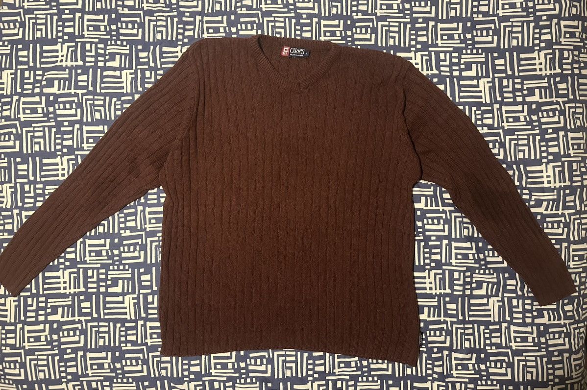 Chaps Ralph Lauren × Vintage Retro Vintage Chaps Ralph Lauren Quarter Knit Sweatshirt Size US XL / EU 56 / 4 - 2 Thumbnail