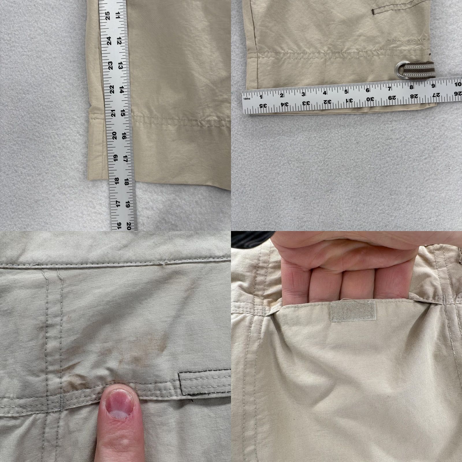 Vintage Columbia Capri Pants Womens S Beige Cotton Nylon NWT Casual Travel Workwear Pockets Drawstring Front Flat Front 18in Inseam Capris Size 28" / US 6 / IT 42 - 9 Thumbnail