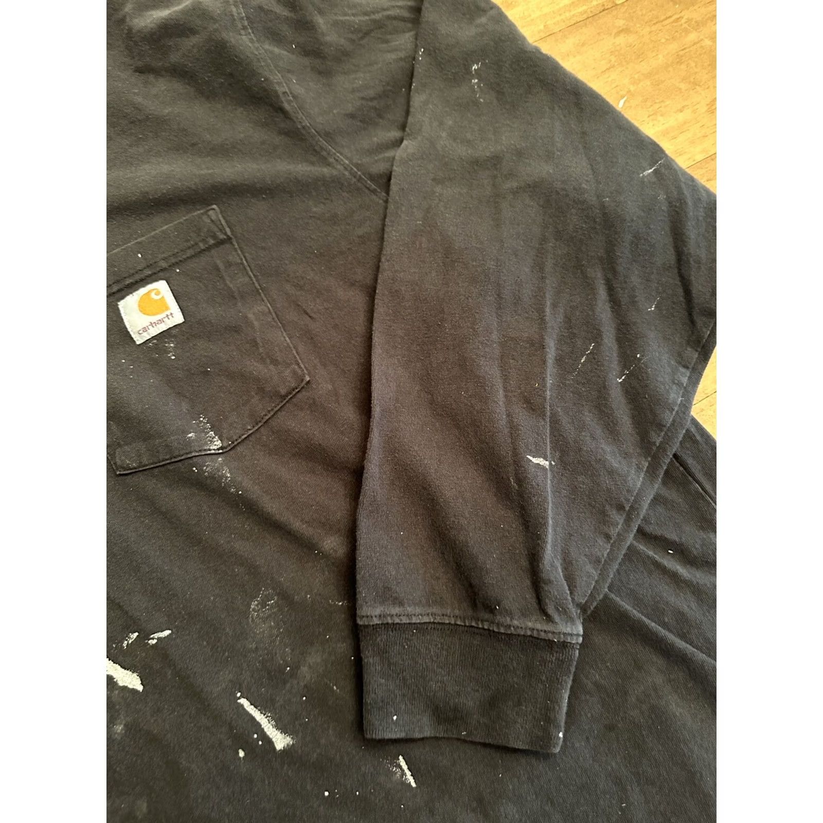 Carhartt Carhartt Pocket Tee Shirt 2XL Long Sleeve Regular Fit Black Distressed Men Size US XXL / EU 58 / 5 - 3 Thumbnail