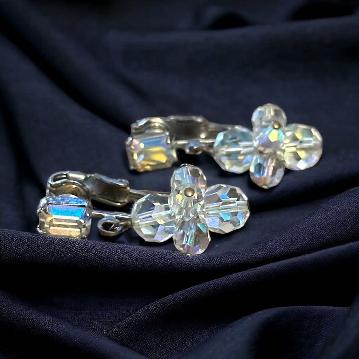 Other Aurora Borealis Crystal dangle post earrings Size ONE SIZE - 1 Thumbnail