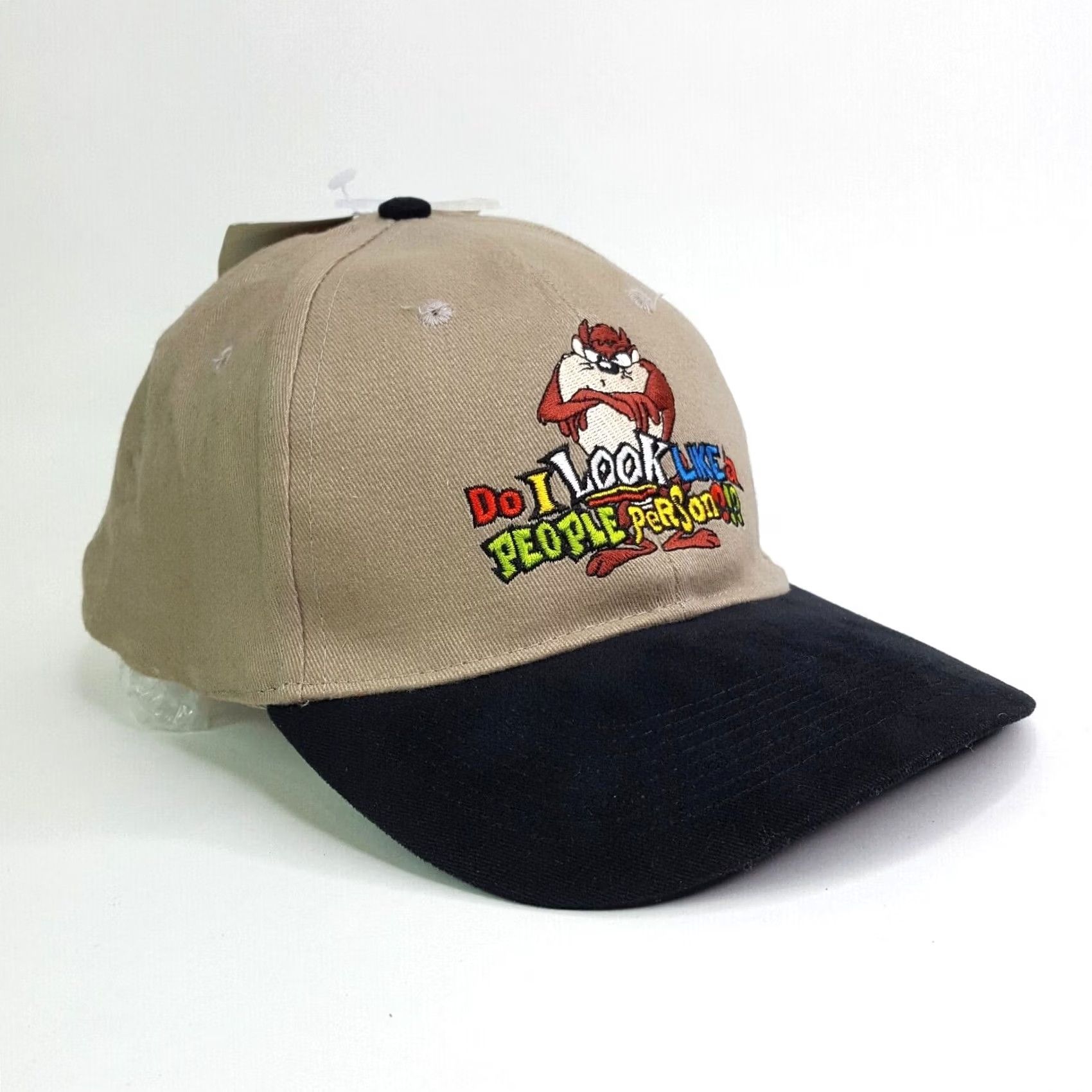 Vintage VINTAGE Looney Tunes Taz Cartoon Adjustable Hat Beige Baseball Cap Men Twill Cotton 90s Tasmanian Devil Embroidered Adjustable Lightweight Br eathable Size ONE SIZE - 2 Thumbnail