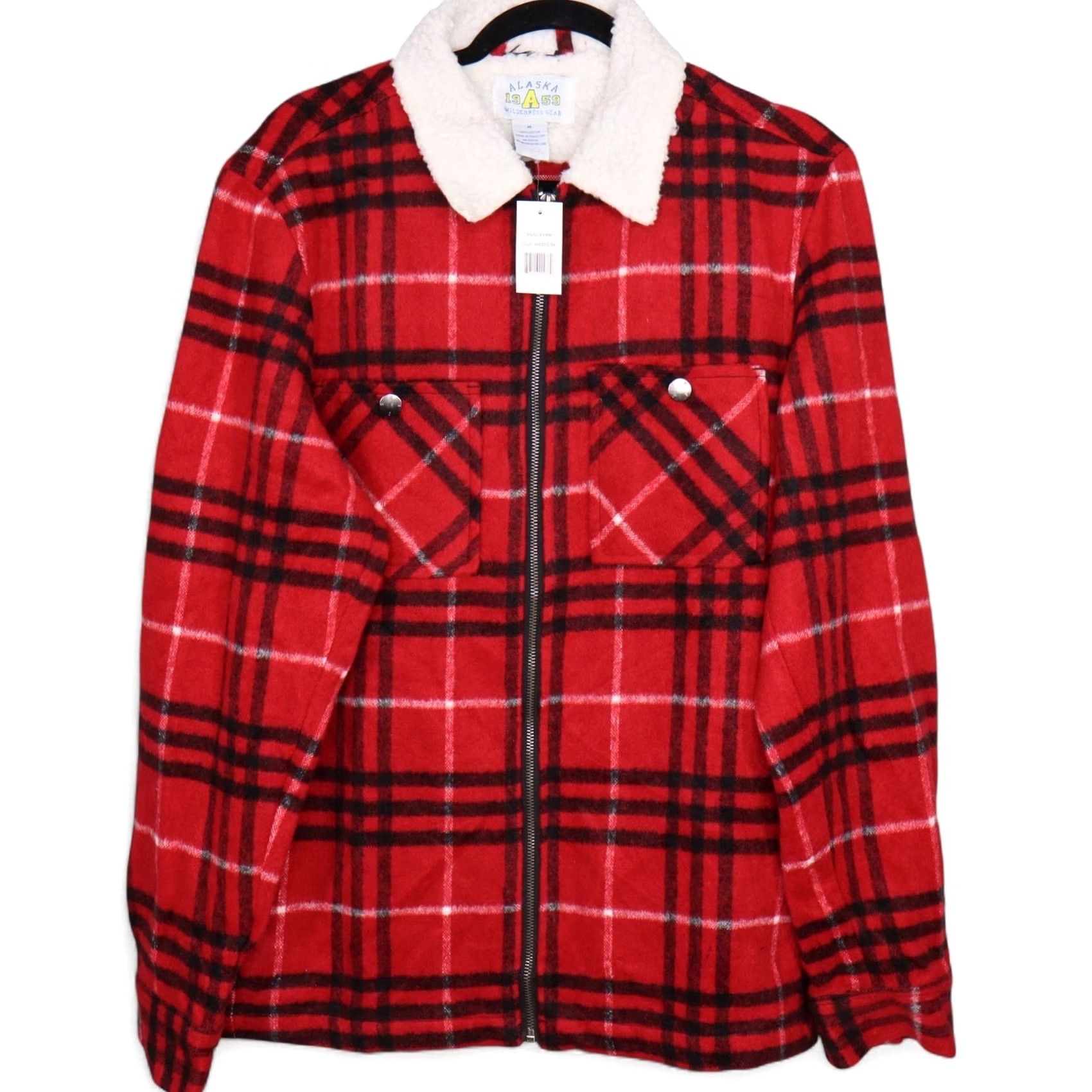 Vintage Alaska 1959 Wilderness Gear Jacket Mens Red Plaid Sherpa Collar Full Zip Bomber Jacket Size US M / EU 48-50 / 2 - 2 Thumbnail