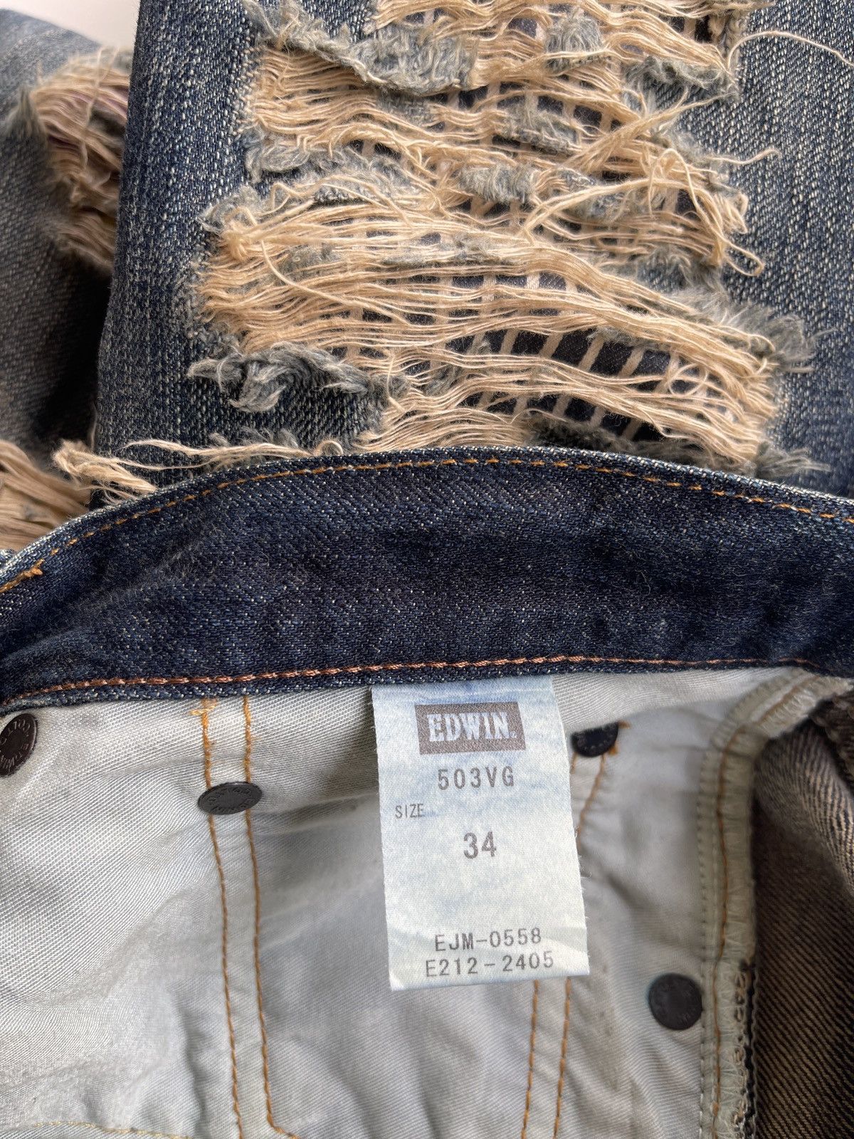 Edwin Edwin Ripped Distressed Denim Size US 35 - 12 Thumbnail