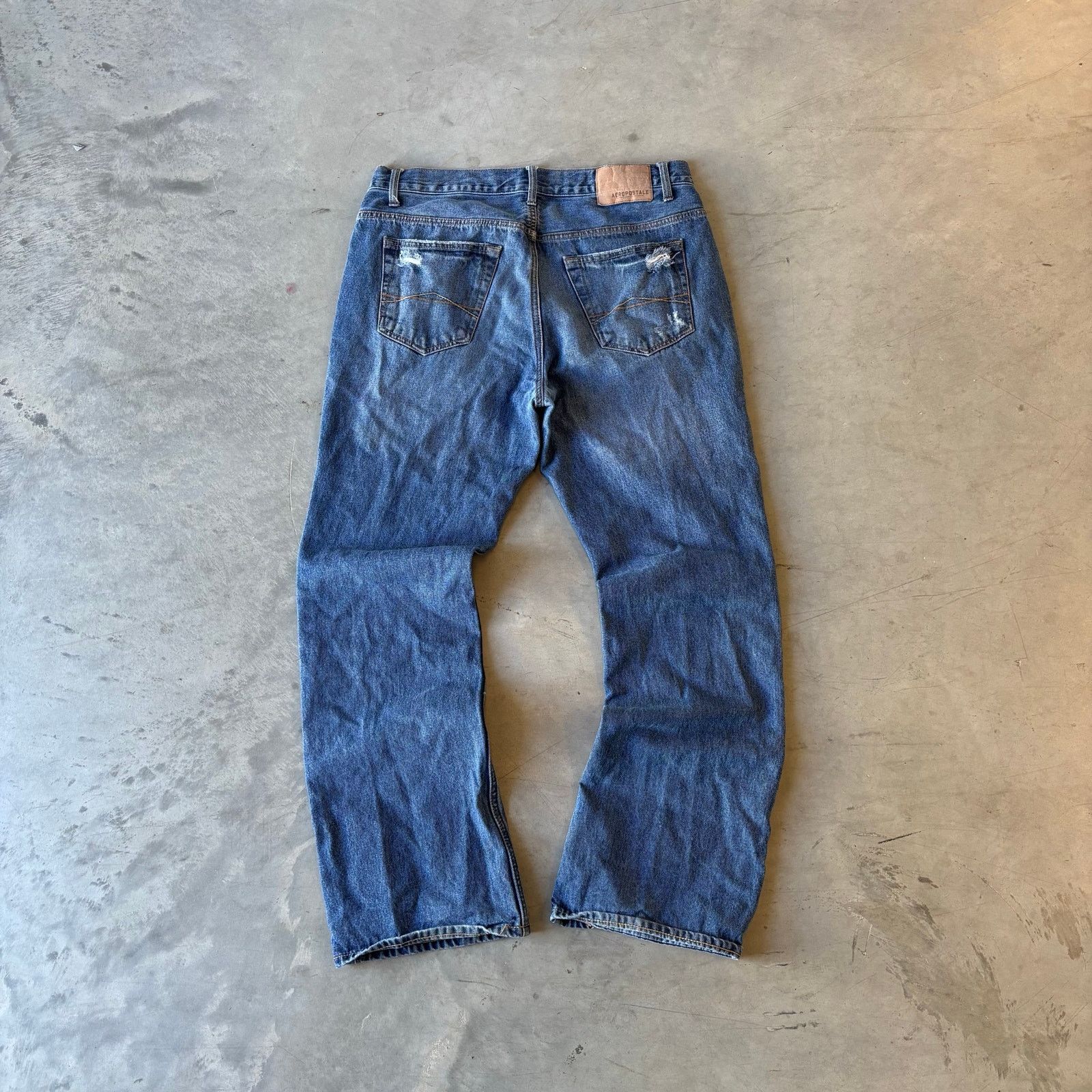 Aeropostale Vintage Faded Washed Distressed Bootcut Jeans Size US 34 / EU 50 - 4 Thumbnail