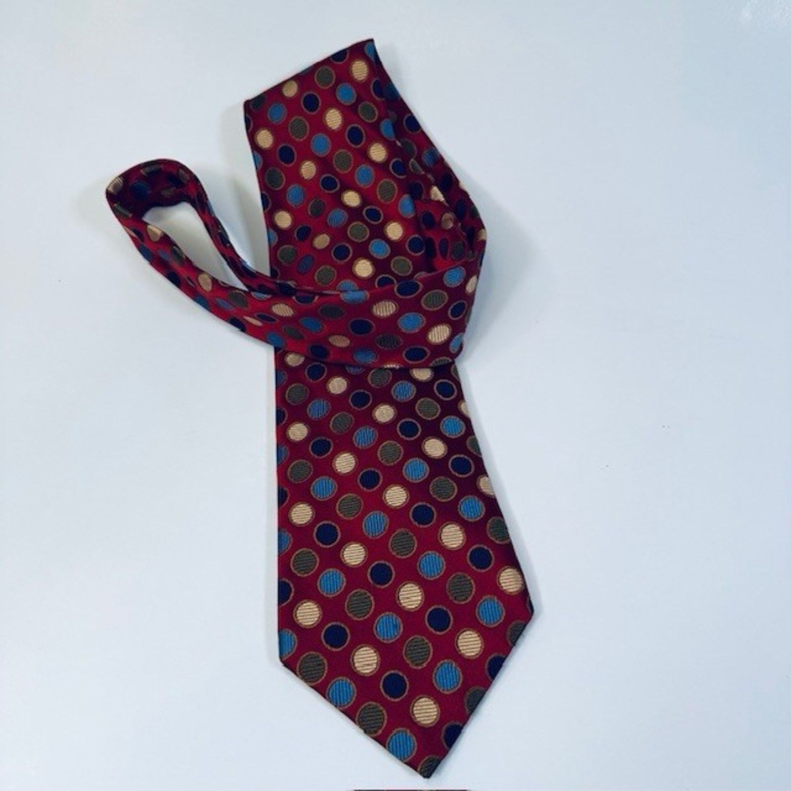 Other Meeting Street Men's Neck Tie 100% Silk Hand Made Red w/Dots Size ONE SIZE - 8 Thumbnail
