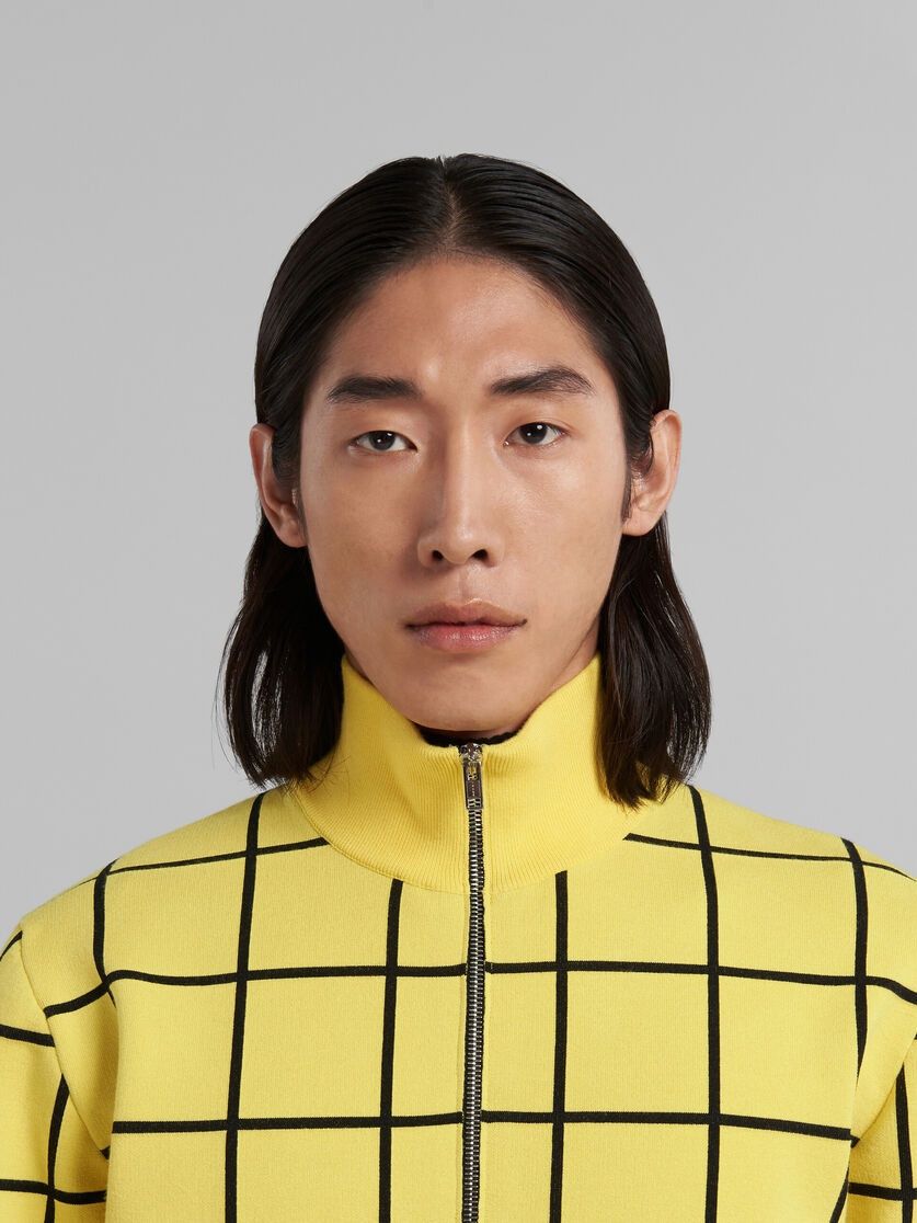 Marni o1w1db10125 Checked Viscose High Neck Cardigan in Yellow Size US XL / EU 56 / 4 - 5 Thumbnail