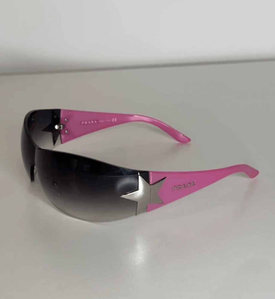 Prada Vintage Prada Sunglasses 90s 2000s SPR 60C Clear Y2K Rimless