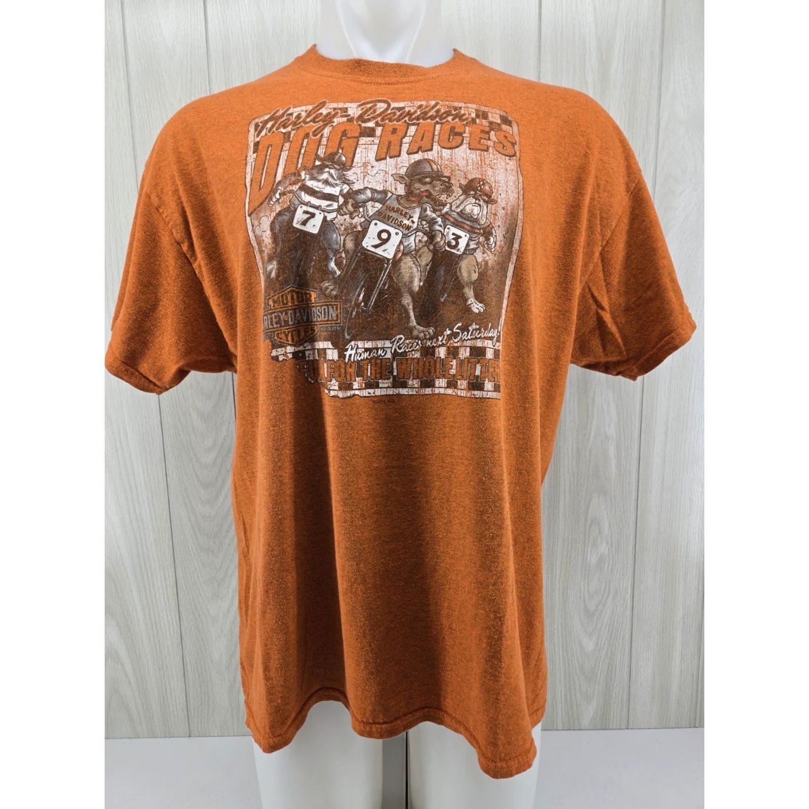 Harley Davidson Maverick Harley-Davidson Orange T-Shirt Dallas Texas Men's XL DBL Sided Graphic Shirt Size US XL / EU 56 / 4 - 2 Thumbnail