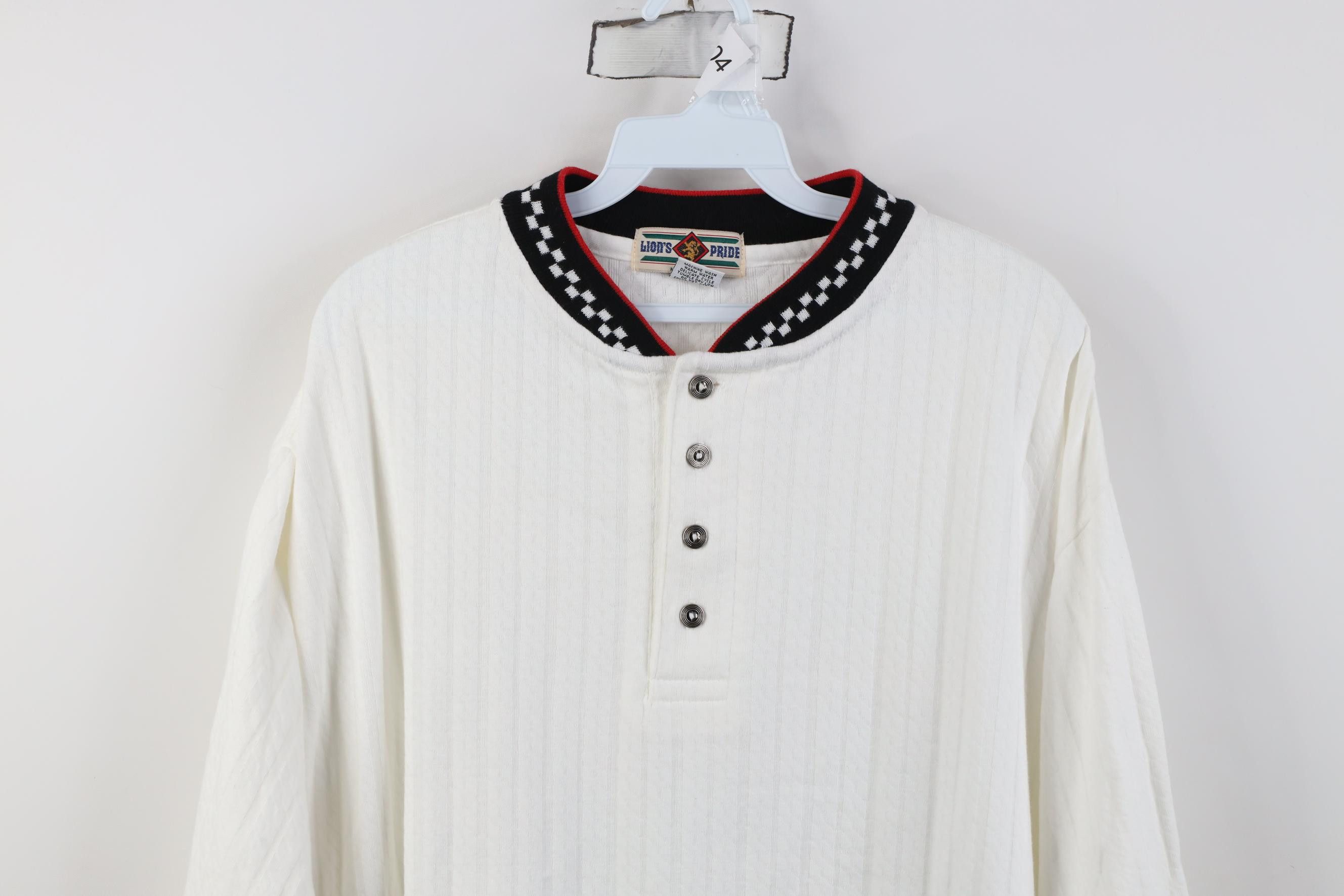 Vintage Vintage 90s Streetwear Cotton Ribbed Knit Henley T-Shirt USA Size US L / EU 52-54 / 3 - 2 Thumbnail