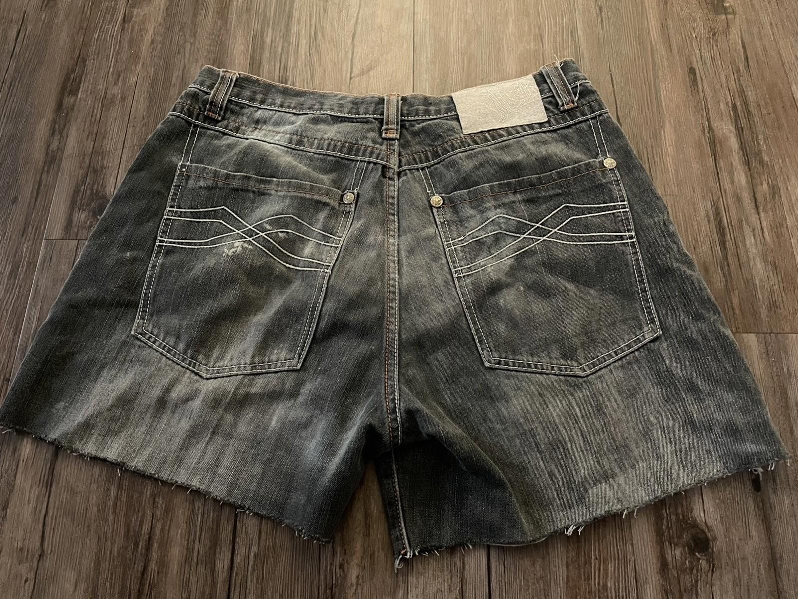 Other Vintage Five Elementz Baggy Distressed Denim Shorts Grey 34 Size US 34 / EU 50 - 1 Thumbnail