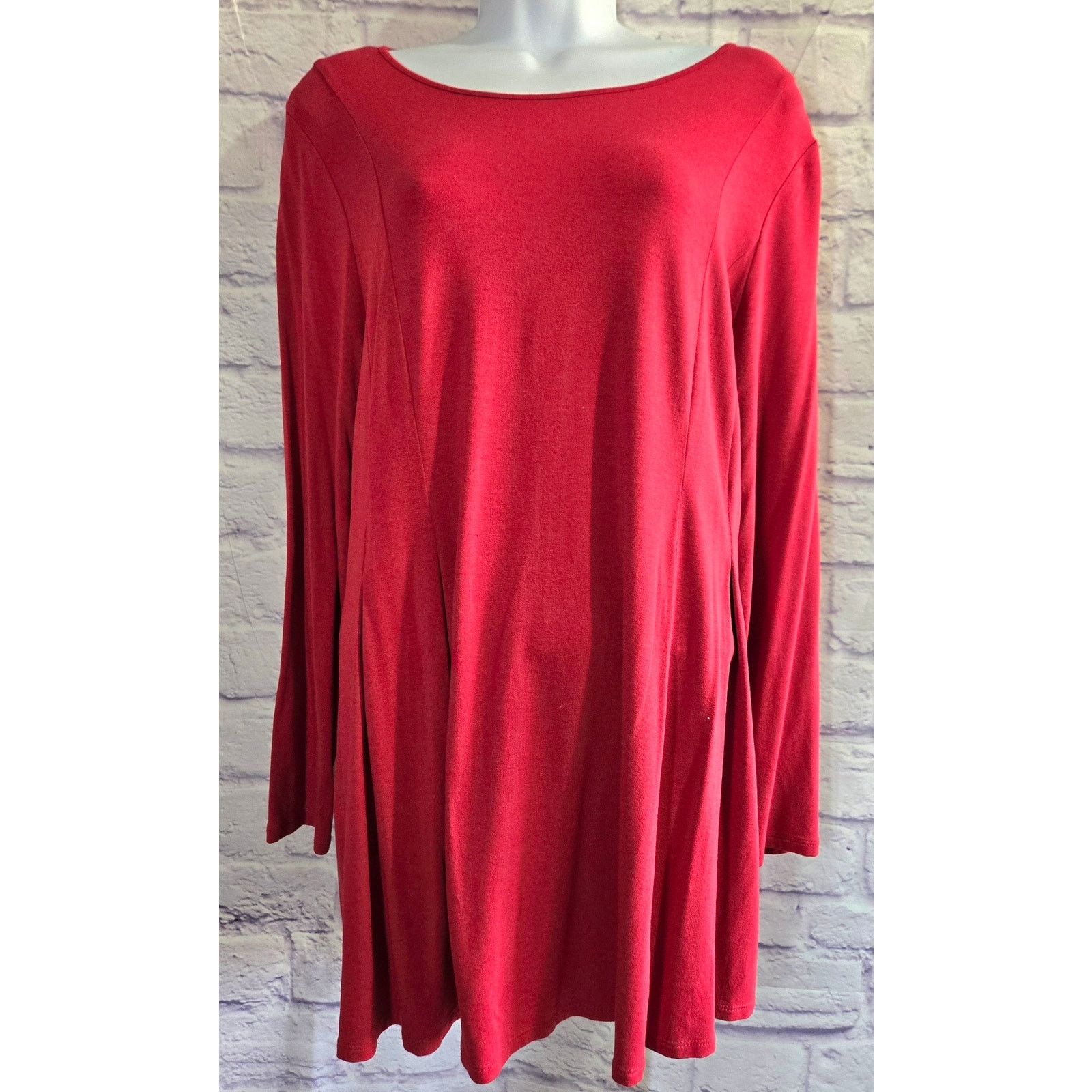 J. Jill J. Jill Red Long Sleeve Liquid Knit Top Large Petite Size L / US 10 / IT 46 - 1 Thumbnail