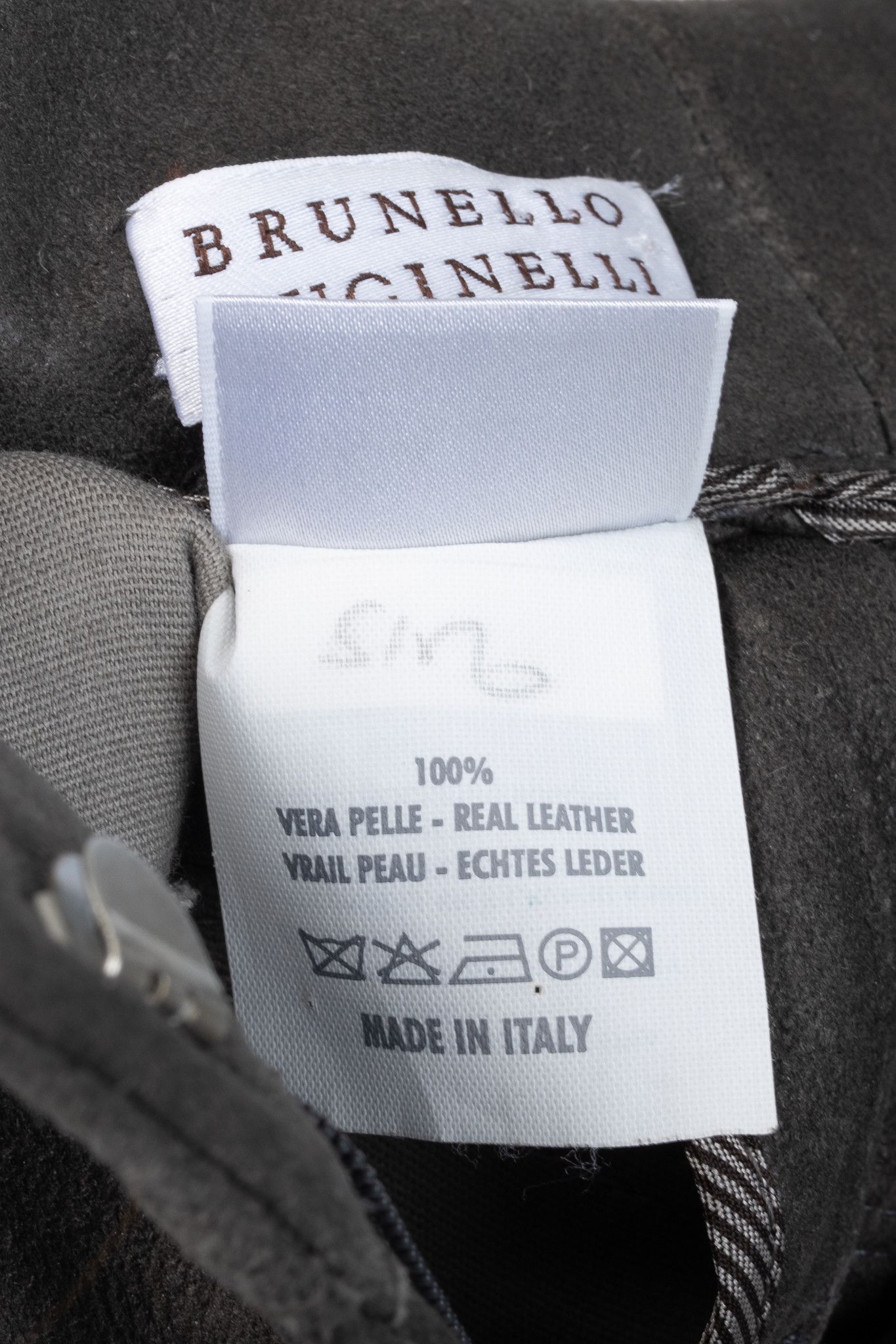 Brunello Cucinelli Brunello Cucinelli Grey Leather Panelled Skinny Pants Size 28" / US 6 / IT 42 - 9 Thumbnail