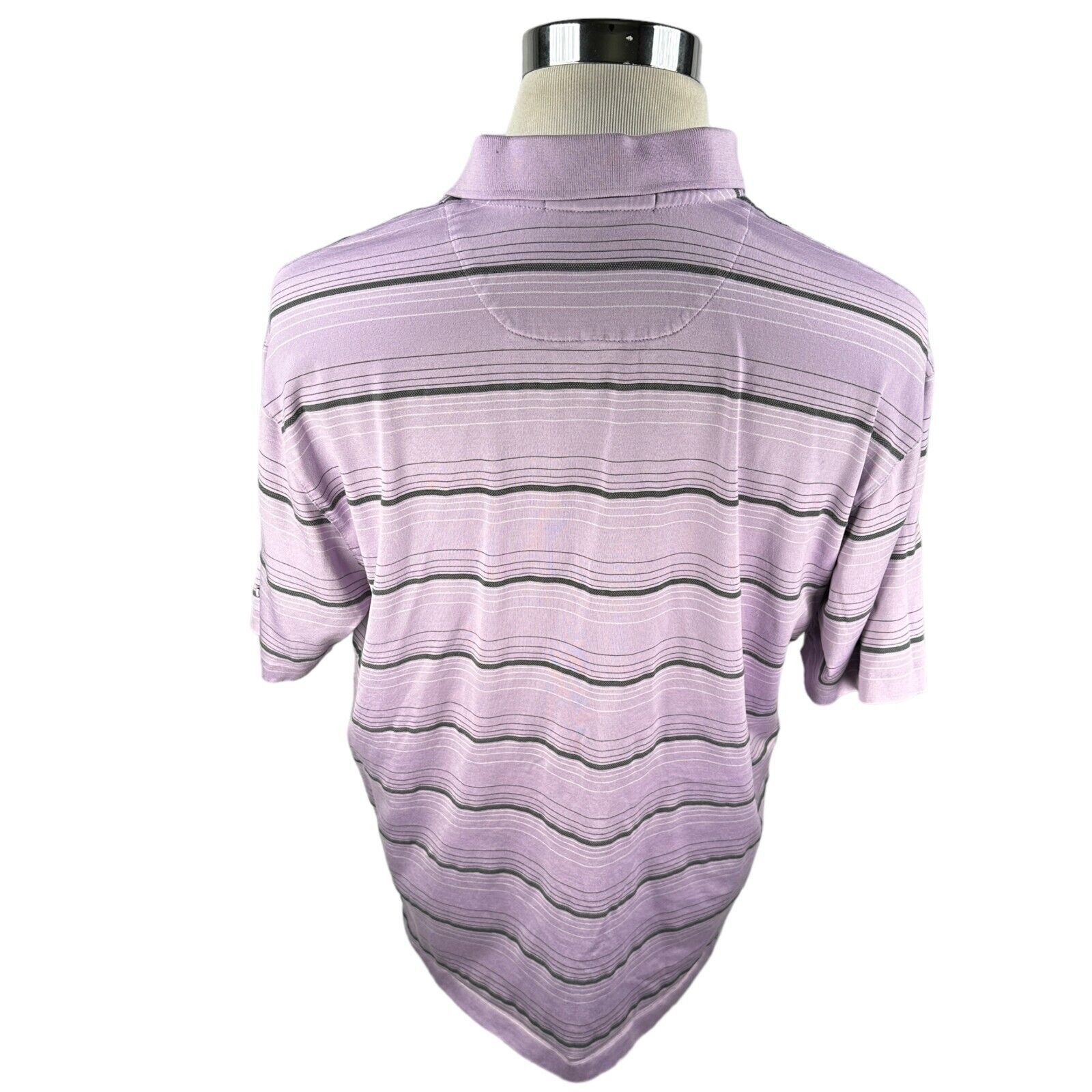 Nike Nike Tiger Woods Collection Polo Shirt Large Purple Striped Size US L / EU 52-54 / 3 - 6 Thumbnail