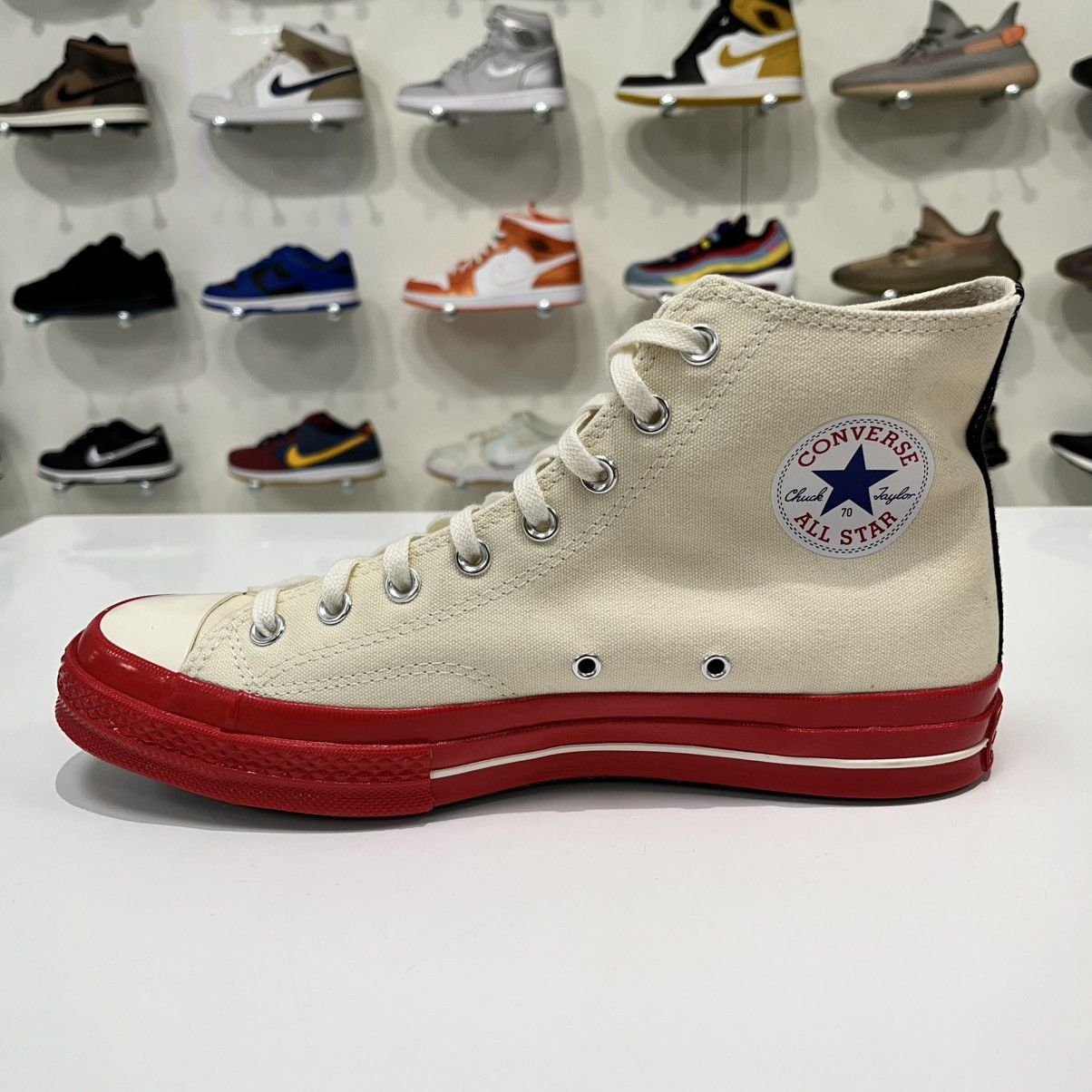 Comme des Garcons × Converse Converse Chuck Taylor All Star 70 Hi x CDG Play Red Midsole Size US 10 / EU 43 - 13 Thumbnail