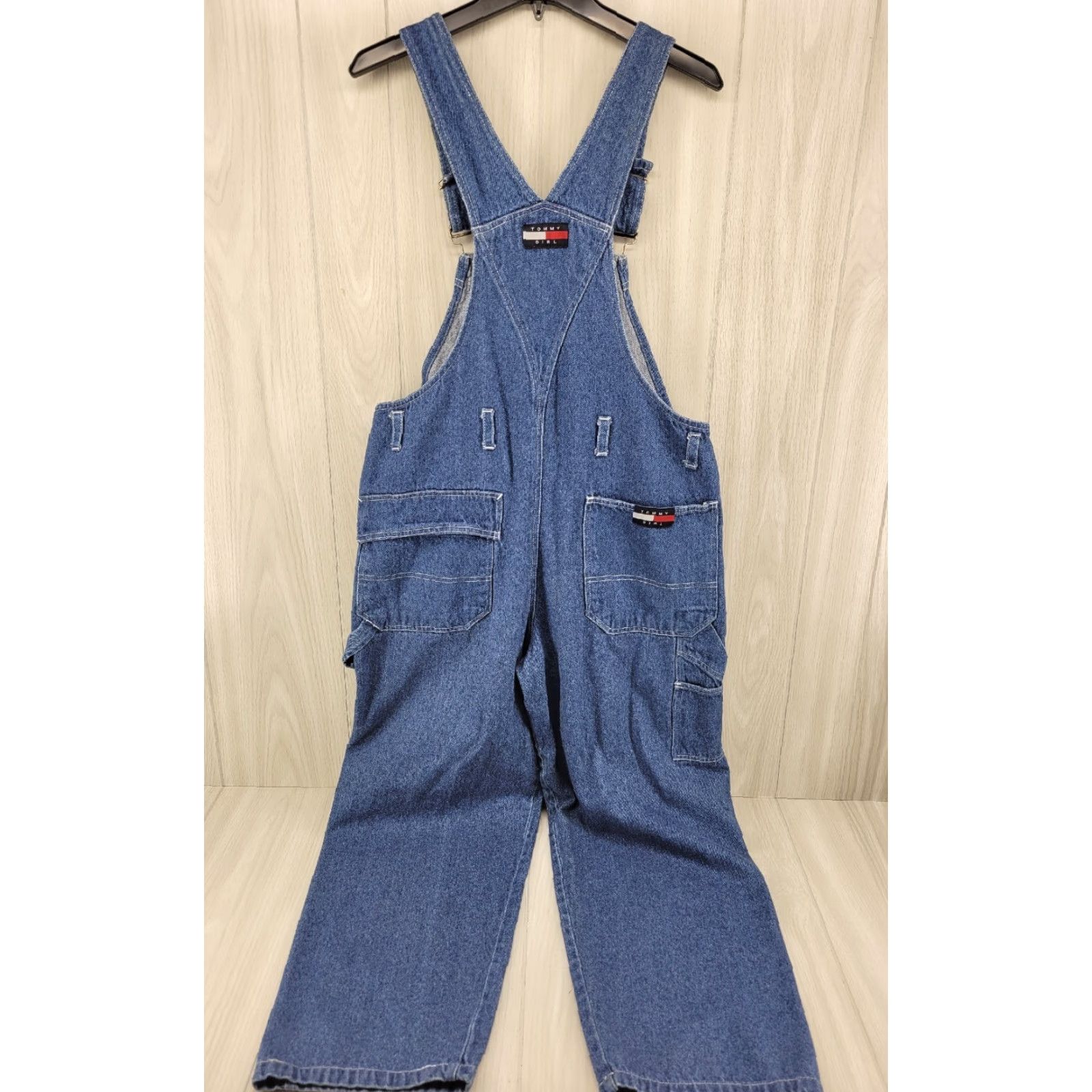 Tommy Hilfiger VINTAGE Tommy Hilfiger Tommy Girl Spell Out Bib Overalls Jeans Women Medium Blue 90s Fashion Size 32" / US 10 / IT 46 - 7 Thumbnail