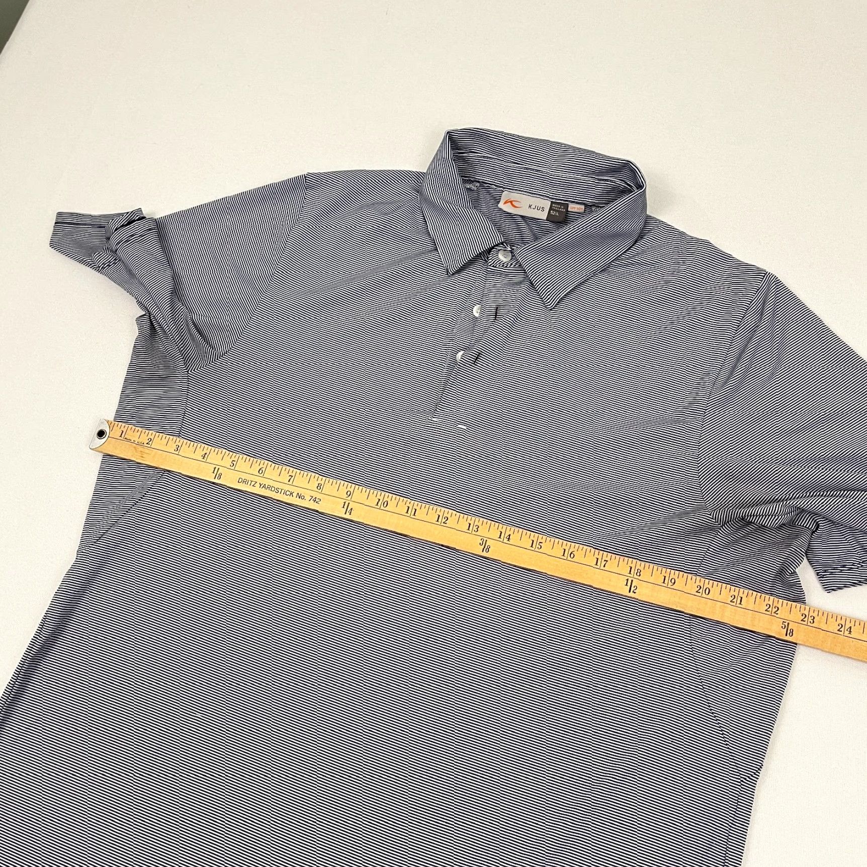 KJUS KJUS Golf Polo Shirt Mens Large White Black Stripe Golf Performance Stretch Polo Shirt Mens L Multicolor Logo Pattern Sports Casual Activewear Shirt Size US L / EU 52-54 / 3 - 7 Thumbnail