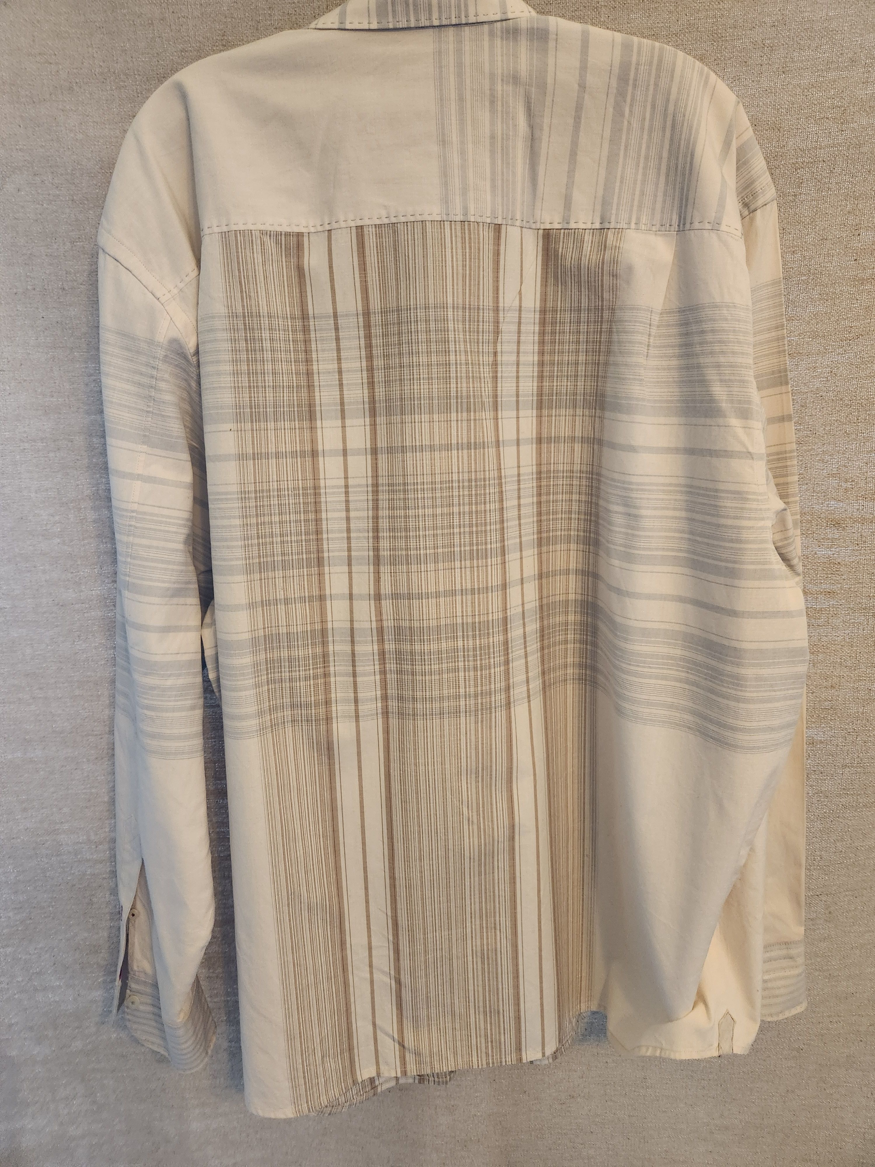 Tommy Bahama NWOT 100% Cotton Beige Striped/Plaid Shirts Size US XXL / EU 58 / 5 - 2 Thumbnail