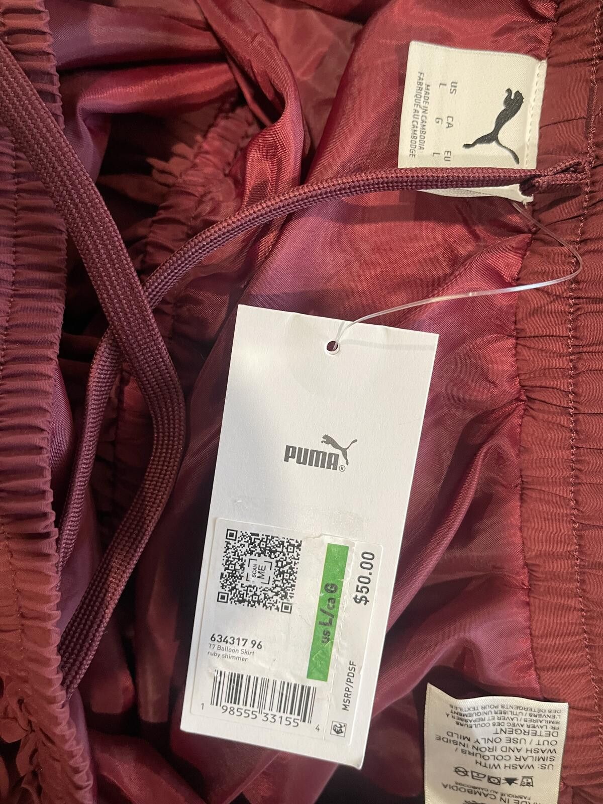 Puma Women's Red T7 Bubble Hem Skirt Size 36" / US 14 / IT 50 - 4 Thumbnail