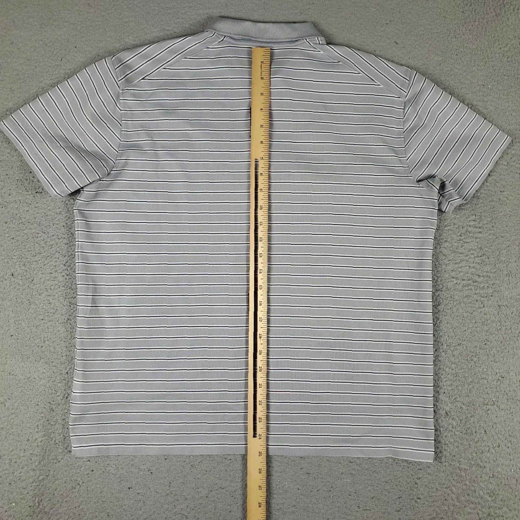 Nike Nike Polo Shirt Mens L Gray Striped Swoosh Golf Casual Short Sleeve Polo Men Size US L / EU 52-54 / 3 - 3 Thumbnail