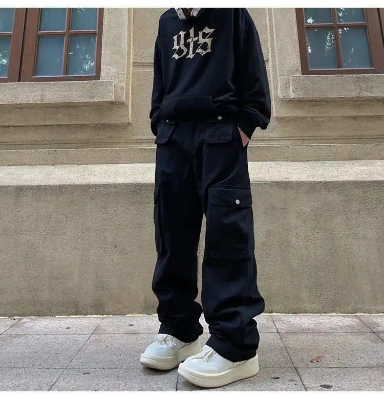 Japanese Brand × Vintage Cargo Pants Black- Korean Streetwear Style Pants Size US 32 / EU 48 - 4 Thumbnail