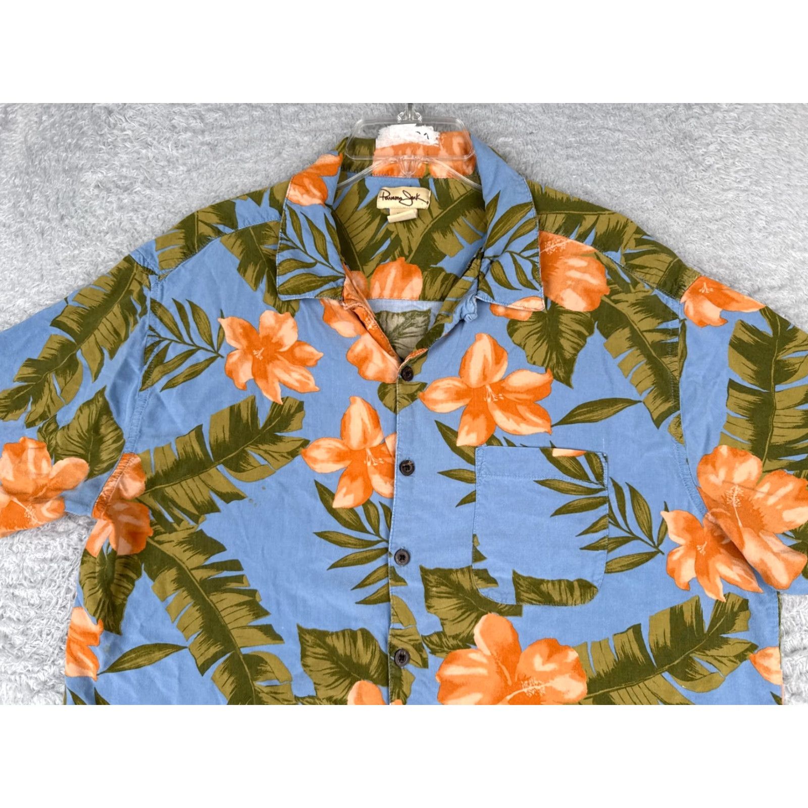 Panama Jack VINTAGE Panama Jack Shirt Adult XL Blue Orange Floral Palm Leaf Rayon Hawaiian Shirt Blue Floral 90s Luau Mens XL Size US XL / EU 56 / 4 - 4 Thumbnail