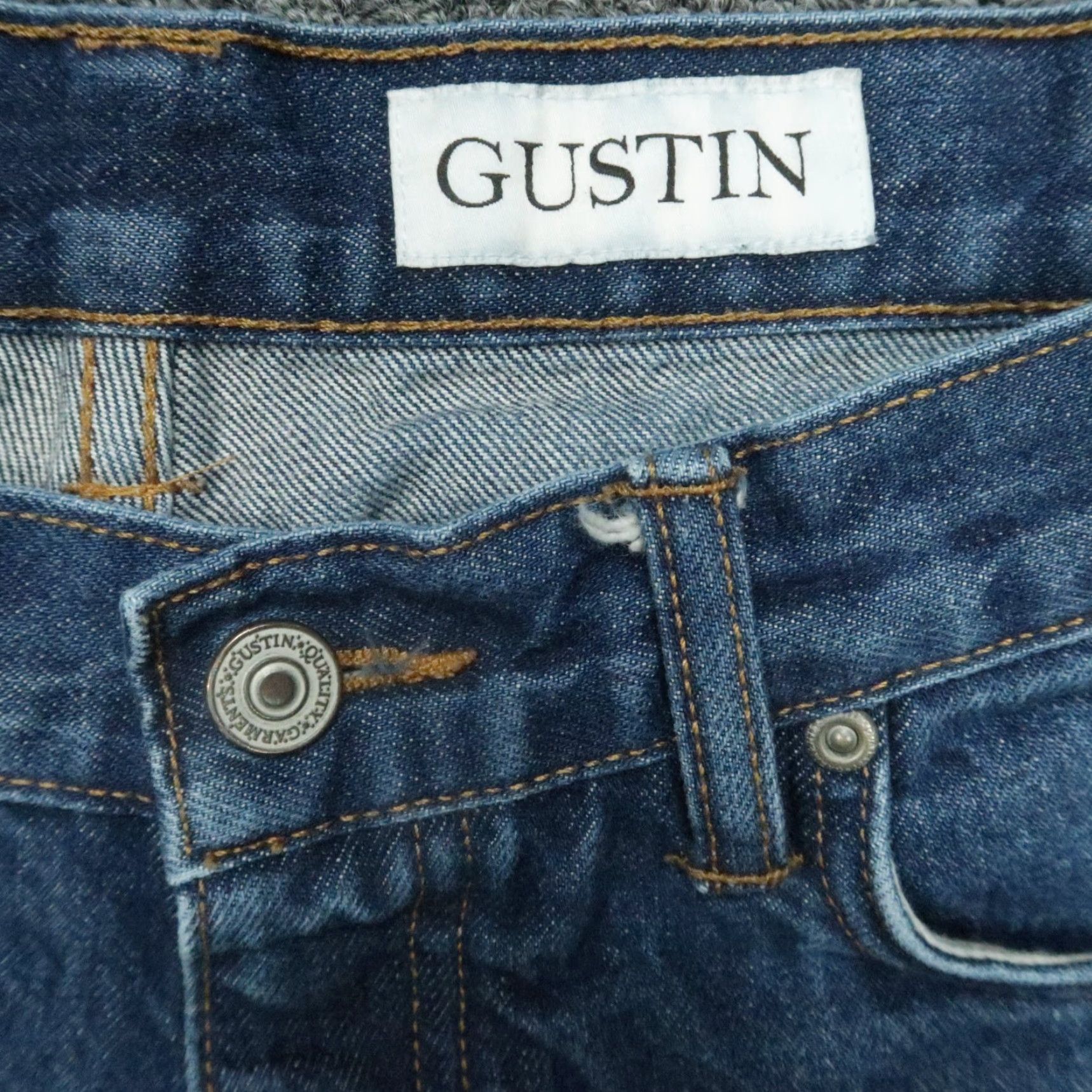 Gustin Gustin Jeans Mens 32x34 Blue California Straight Selvedge 5 Pocket Button Fly Size US 32 / EU 48 - 4 Thumbnail