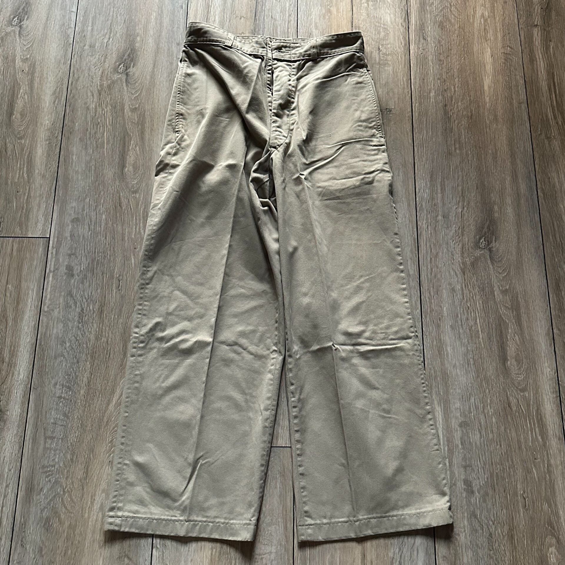 Vintage US Military Vintage Khaki Wide-Leg Pants Size US 30 / EU 46 - 1 Thumbnail